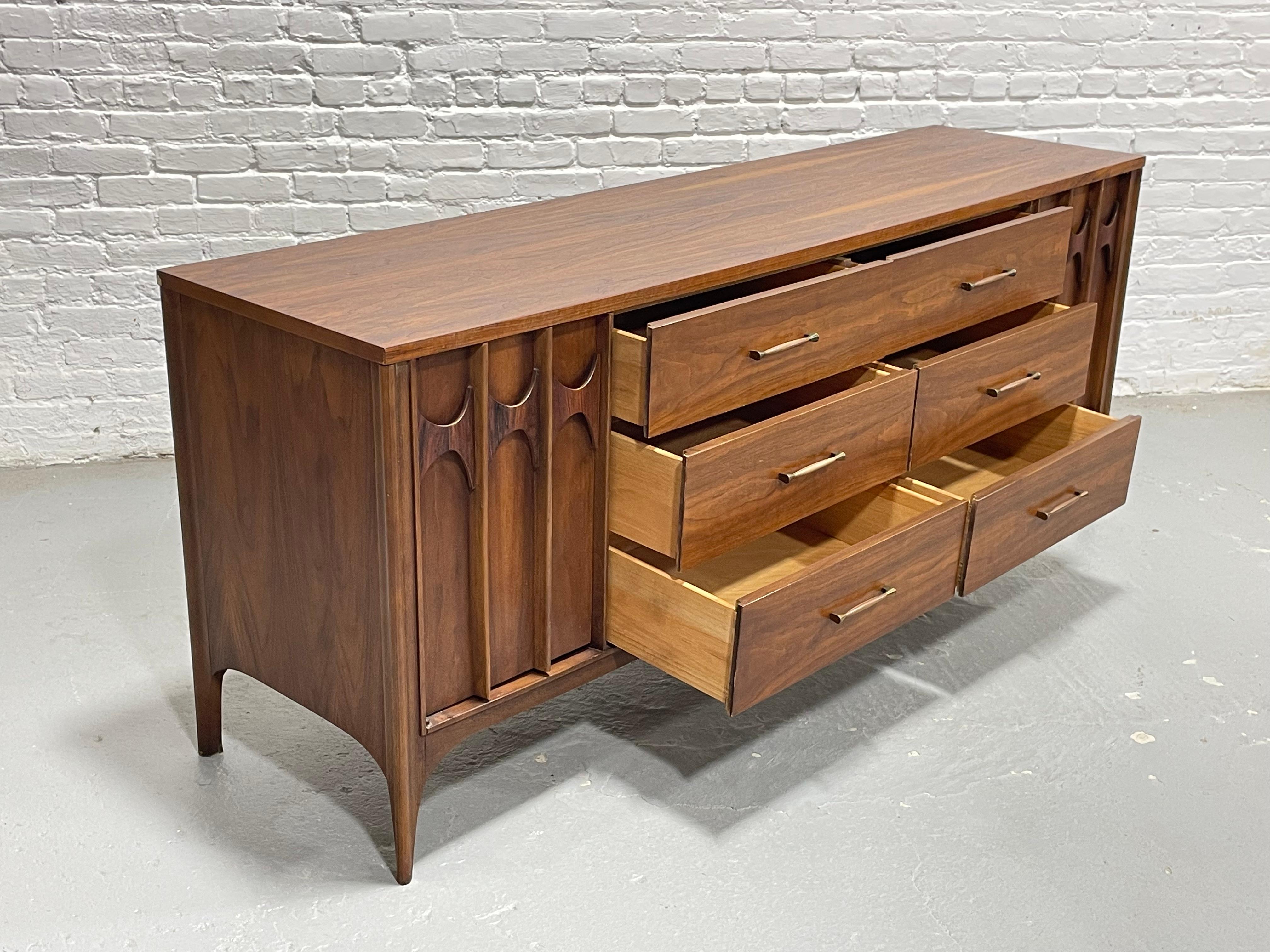 SCULPTED Mid Century MODERN CREDENZA / Long Dresser by Kent Coffey Perspecta 3
