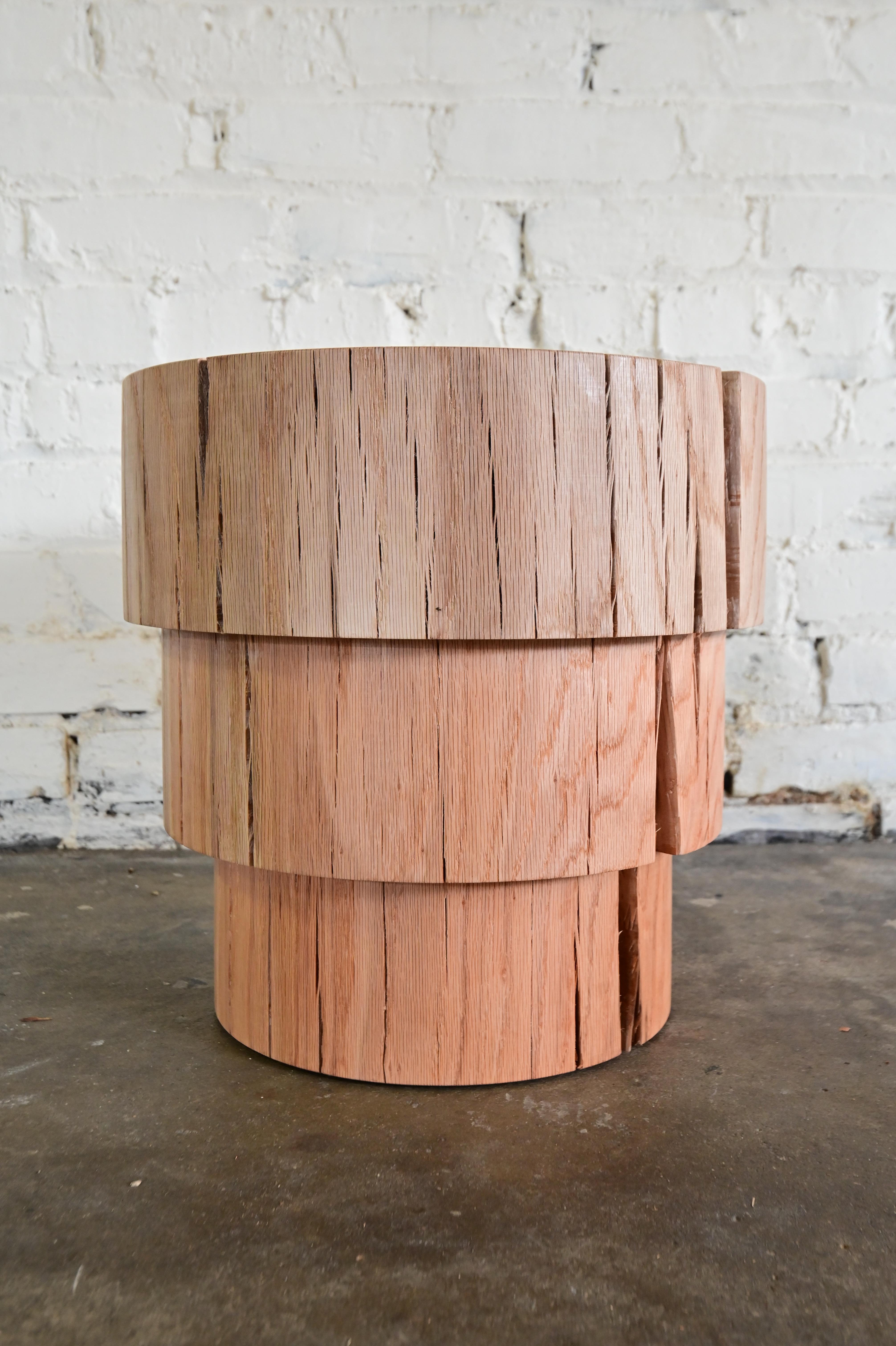 American Sculpted Minimal End Table Stool For Sale