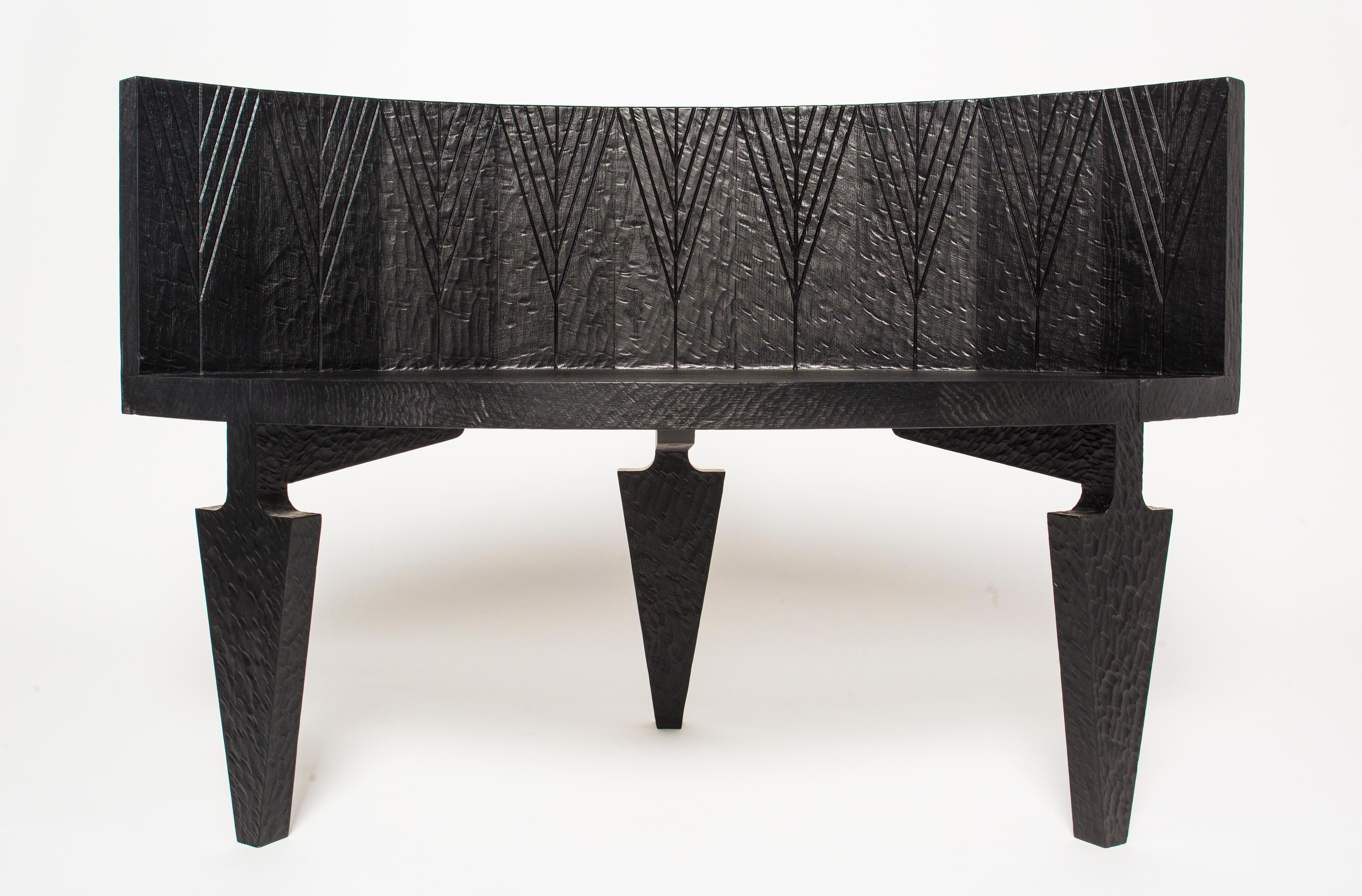 Sculpted oak armchair signed by Semen Lavdansky
Material: Oak
Dimensions: 74 x 116 x 58 cm
Can be made to order in different dimensions.
