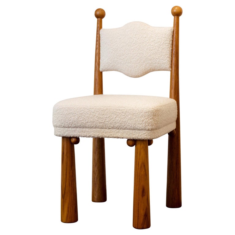 Mawu Sculpted Oak Chair by Laura Gonzalez For Sale