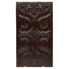 Sculpted oak Gothic panel hand crafted in Belgium in the 16th century