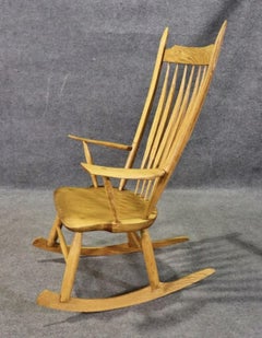 Sculpted Oak Rocking Chair