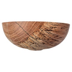 Retro Sculpted Oak Wooden Bowl