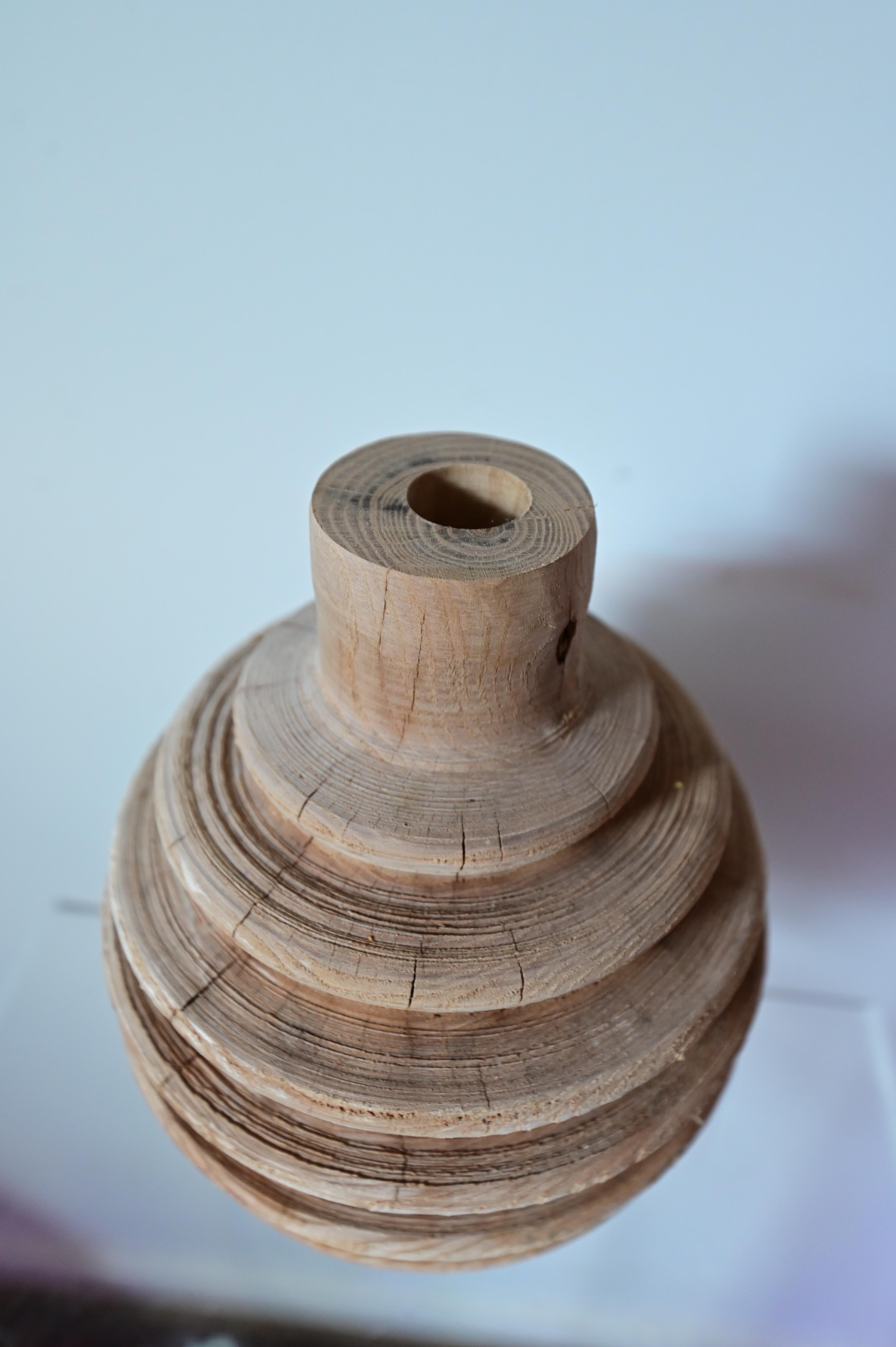 Brutalist Sculpted Original Honey Dipper Vase from Sassafras Wood For Sale