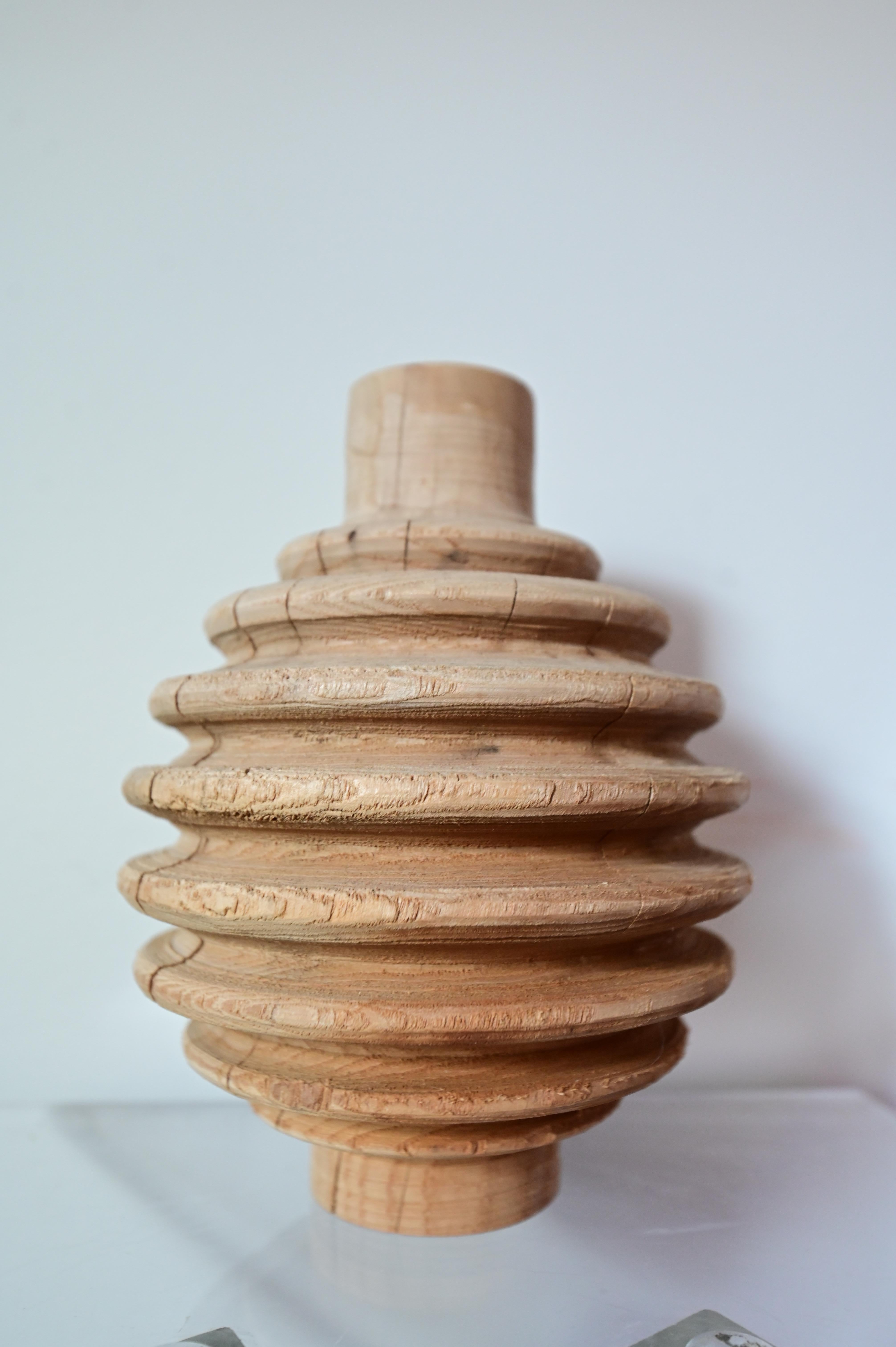Hand-Carved Sculpted Original Honey Dipper Vase from Sassafras Wood For Sale
