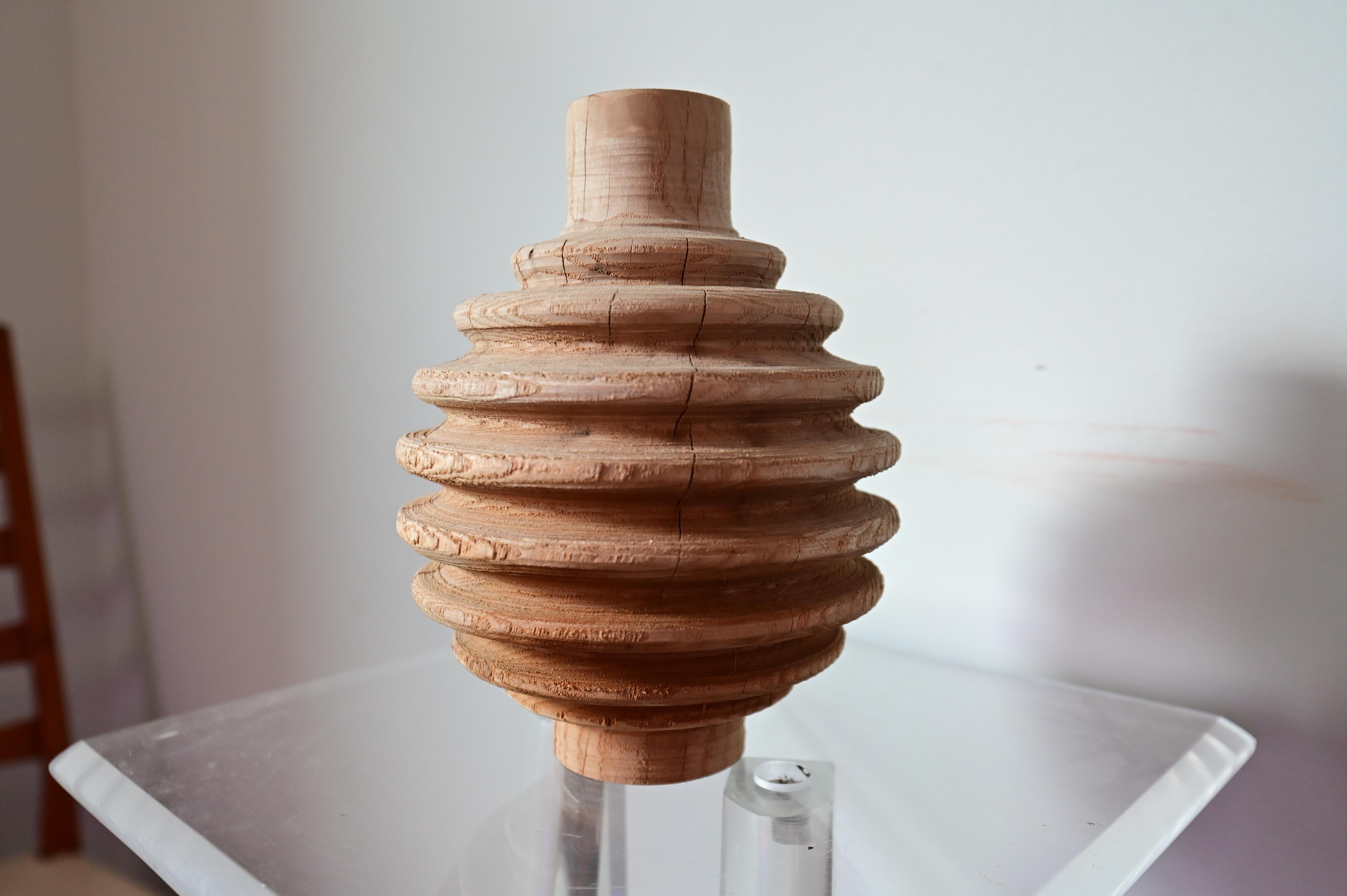 Contemporary Sculpted Original Honey Dipper Vase from Sassafras Wood For Sale