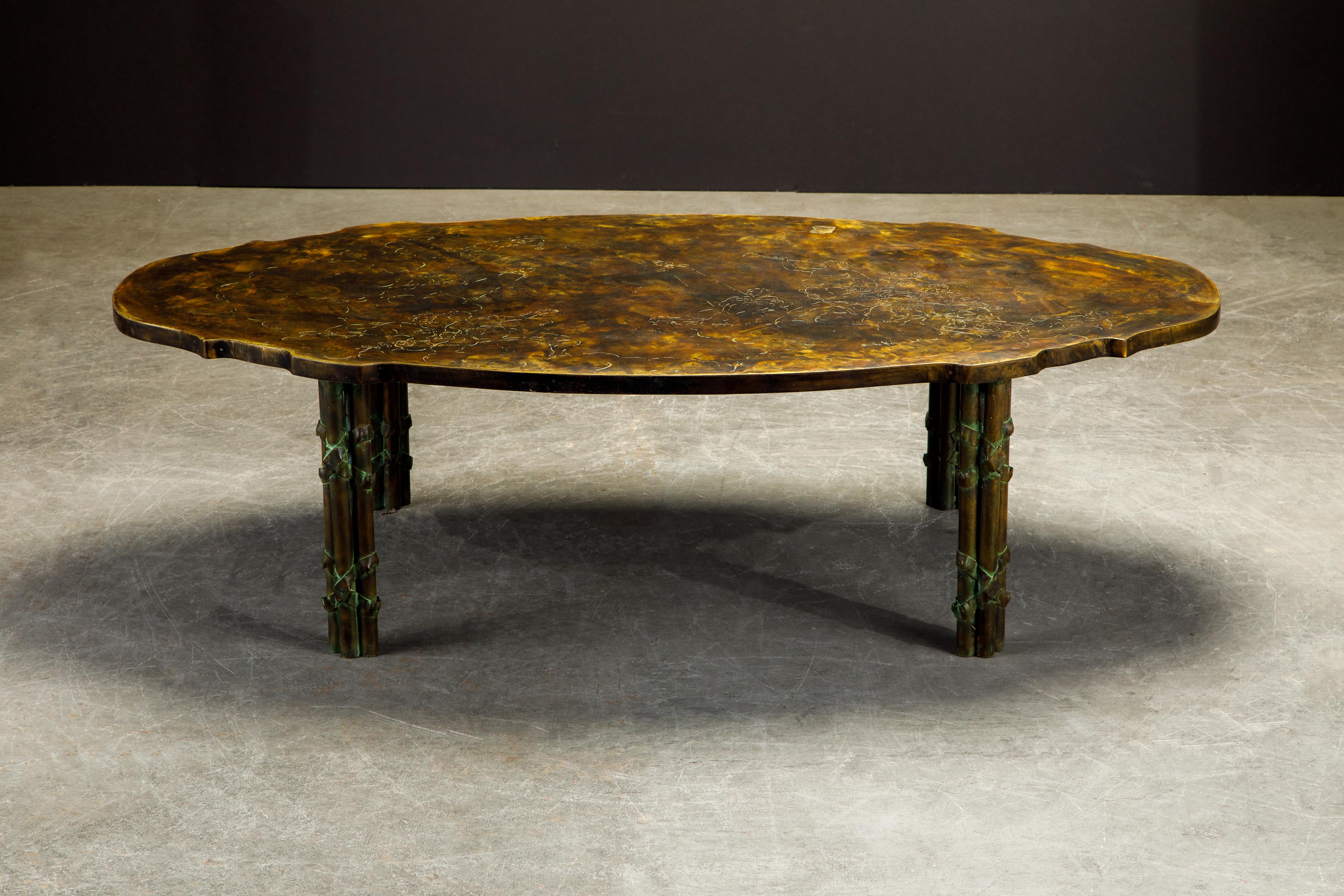bronze oval coffee table