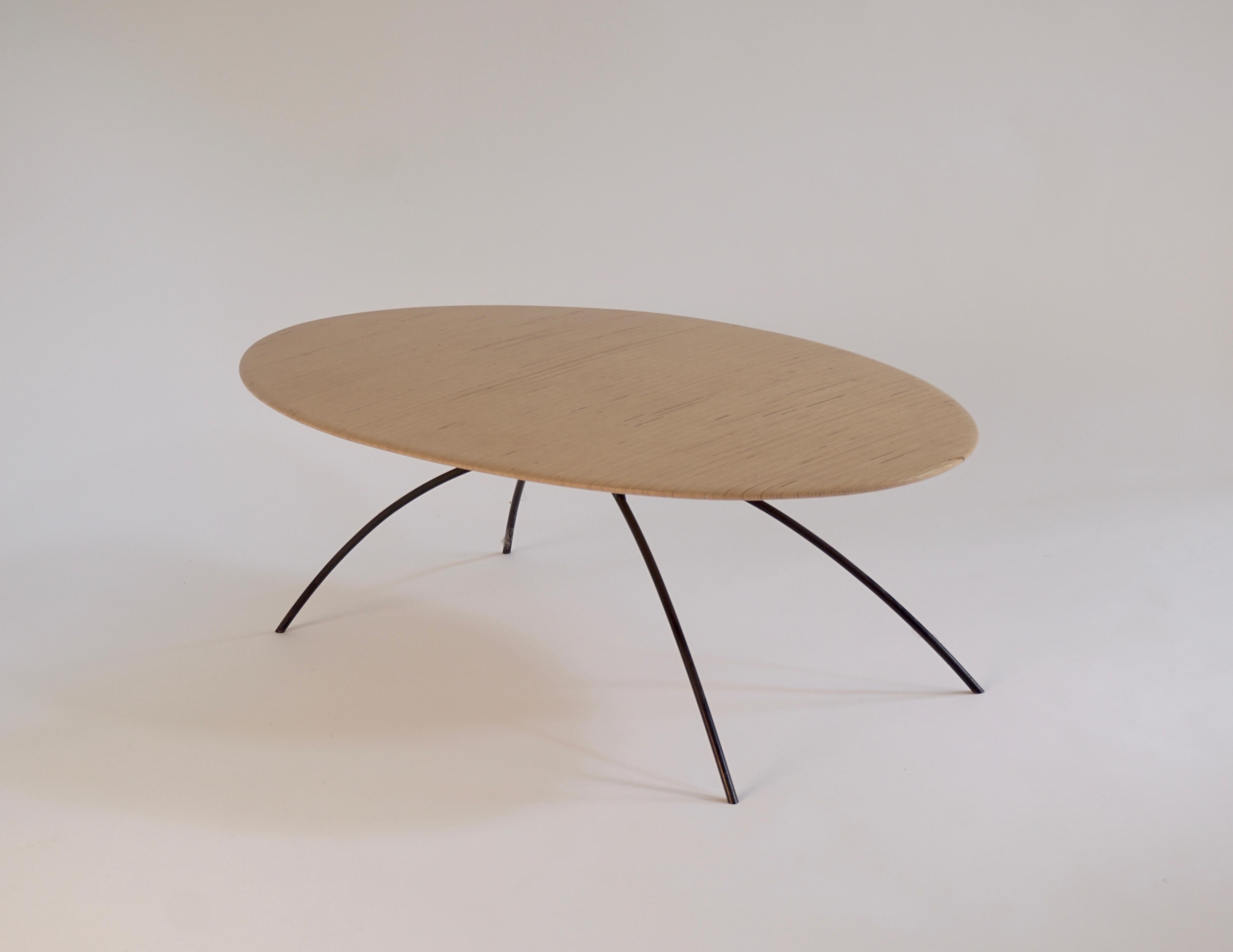 Late 20th Century Sculpted Oval Coffee Table, Laminated Finnland Plywood