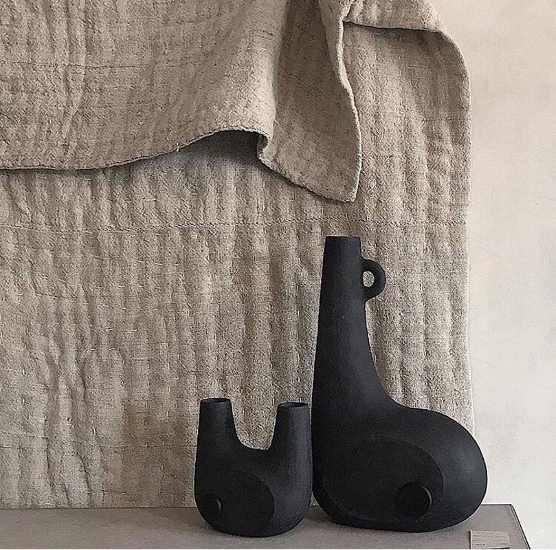 Sculpted Pair of Ceramic Vases by Faina 9