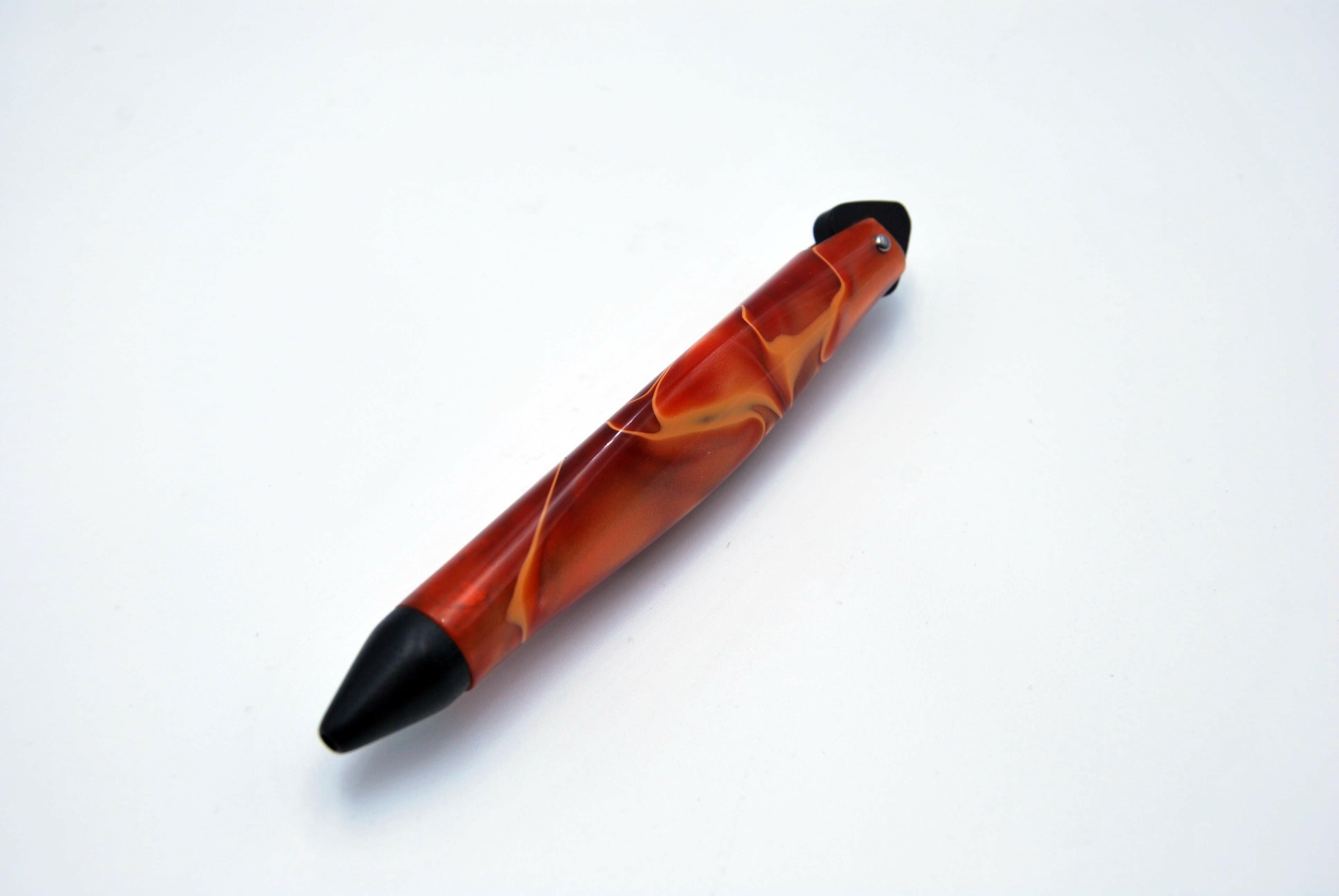 Italian 21st Century Red Hand and Machine made Sculpted Pen in Resin, Limited Edition For Sale
