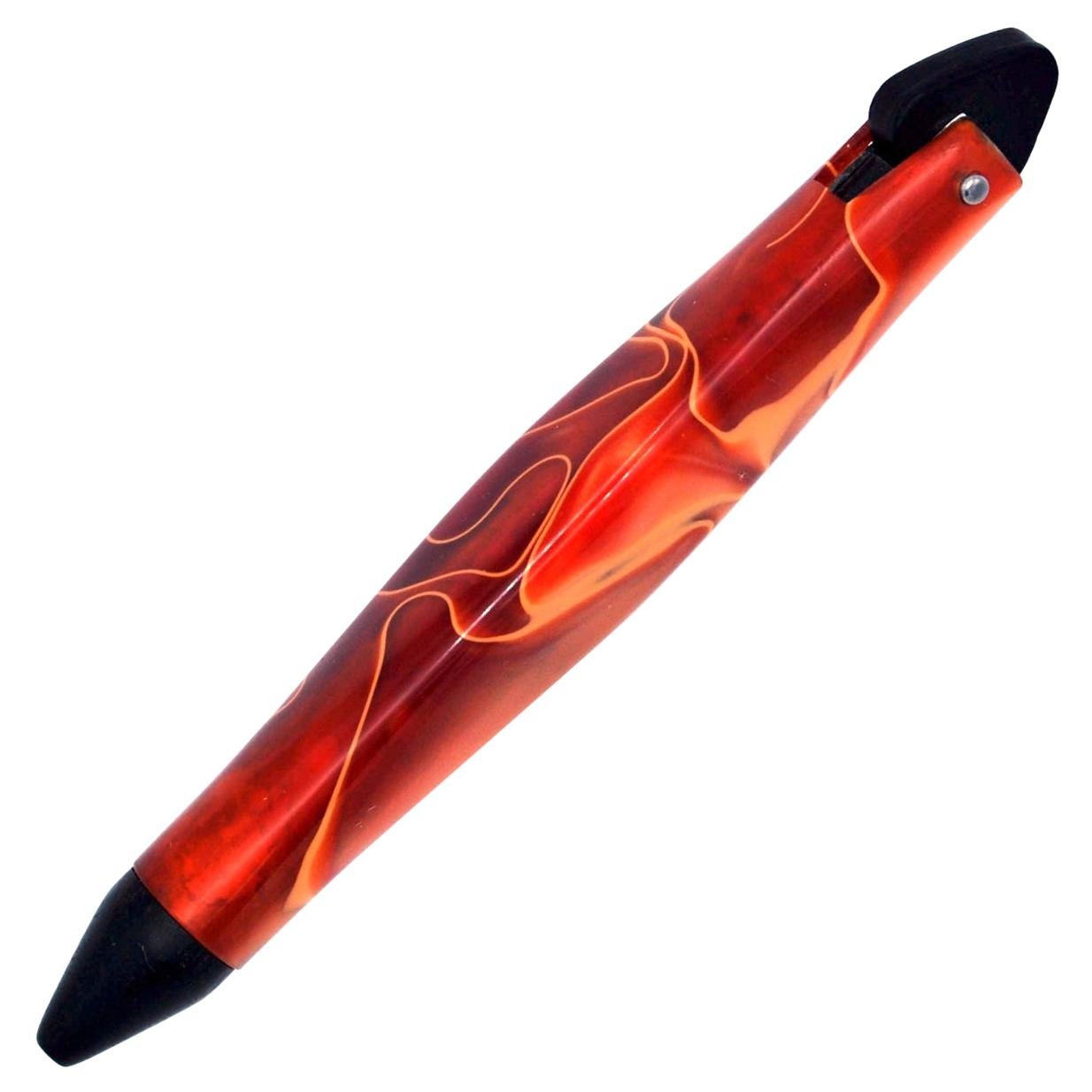 21st Century Red Hand and Machine made Sculpted Pen in Resin, Limited Edition For Sale