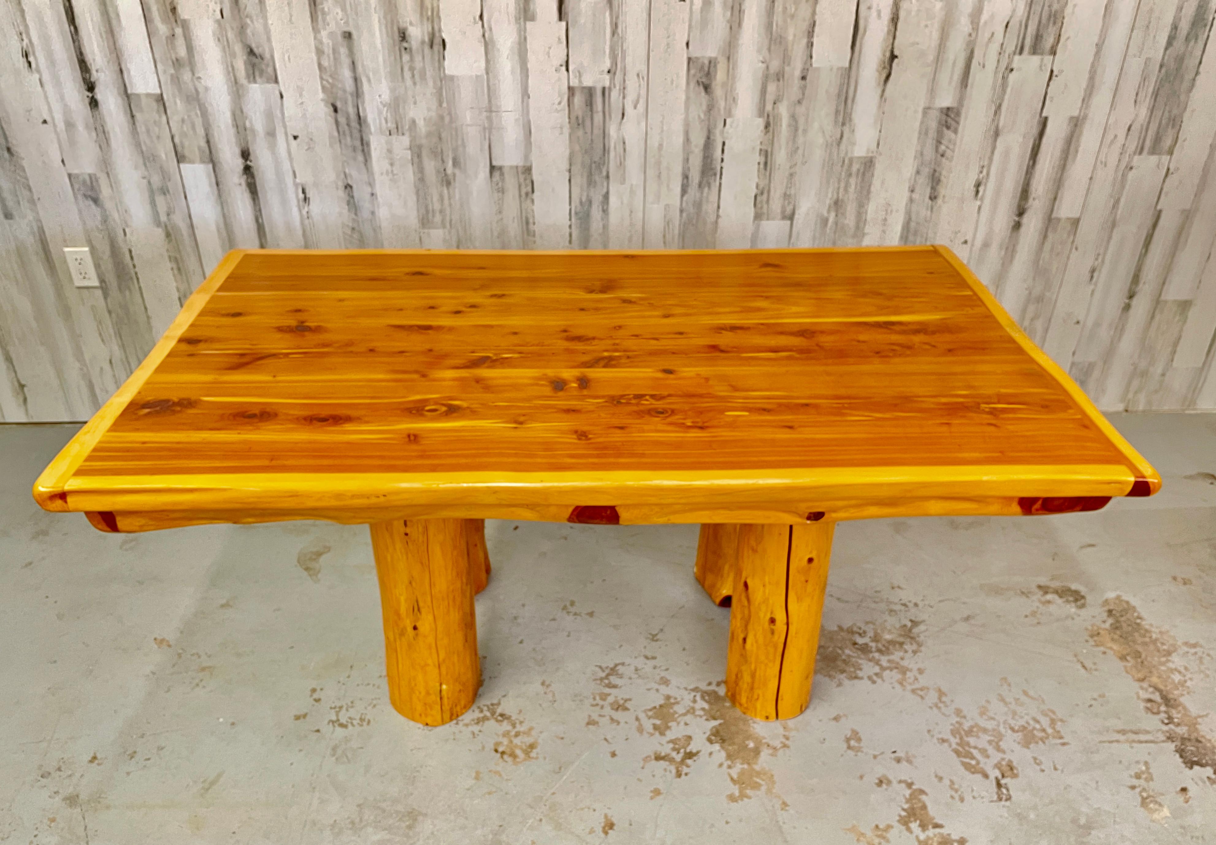Sculpted Pine Lodge Style Dining Set 3