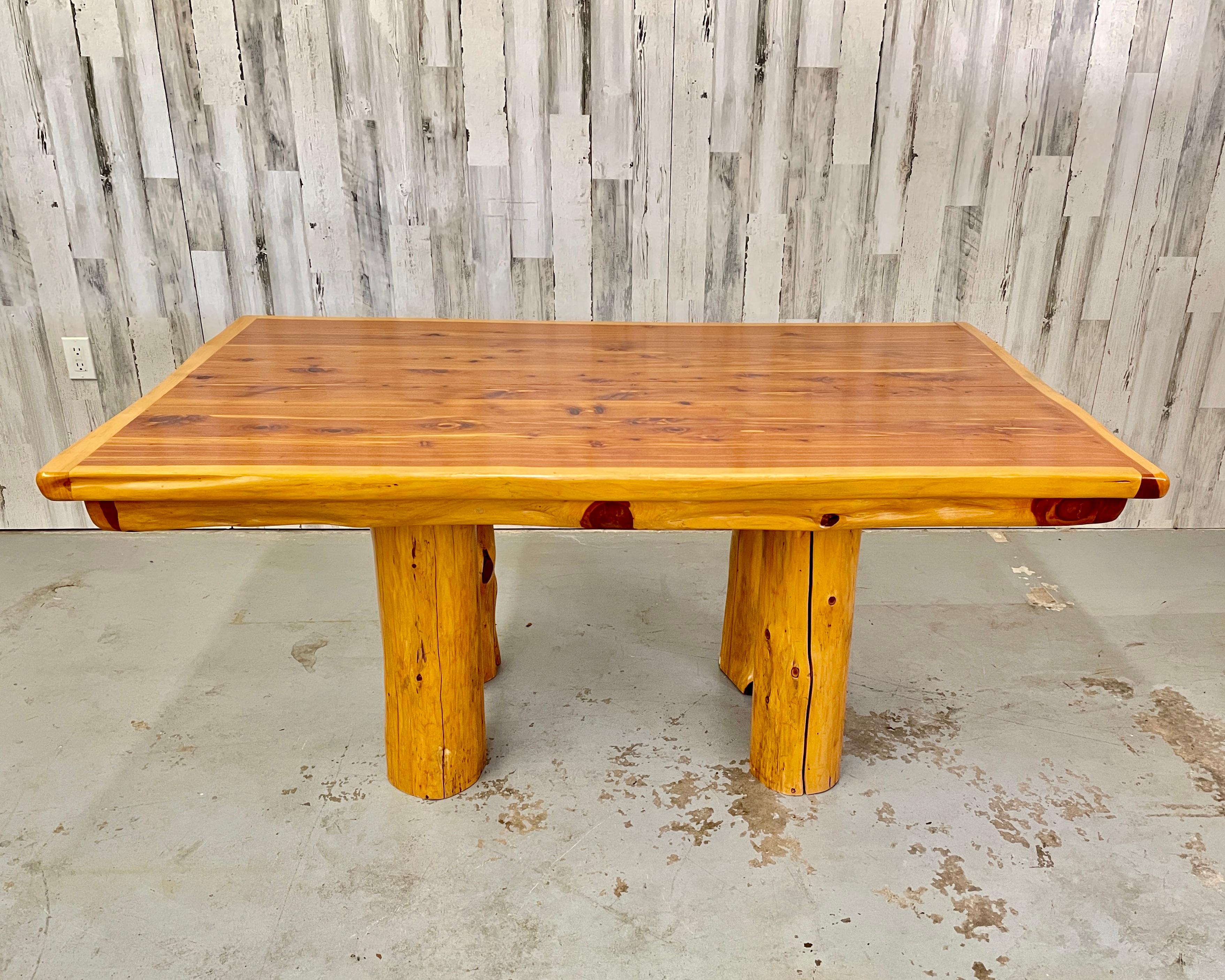 20th Century Sculpted Pine Lodge Style Dining Set