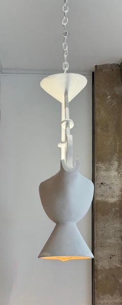 Deckenleuchte aus gemeißeltem Gips von JF Demarne, Handarbeit, Frankreich, 2024