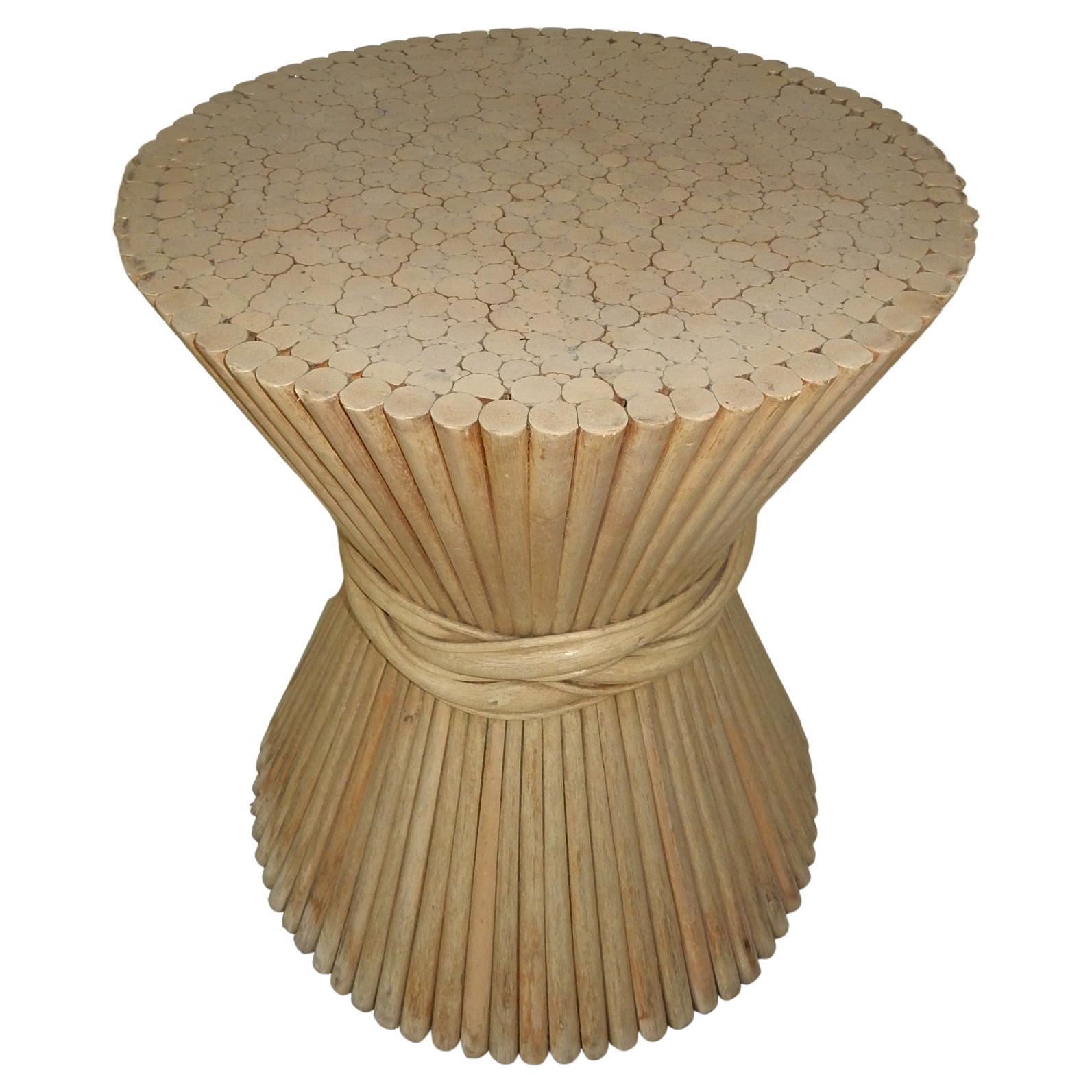 Sculpted Rattan Dining Table Base Pedestal circa 1960's In Good Condition For Sale In Las Vegas, NV