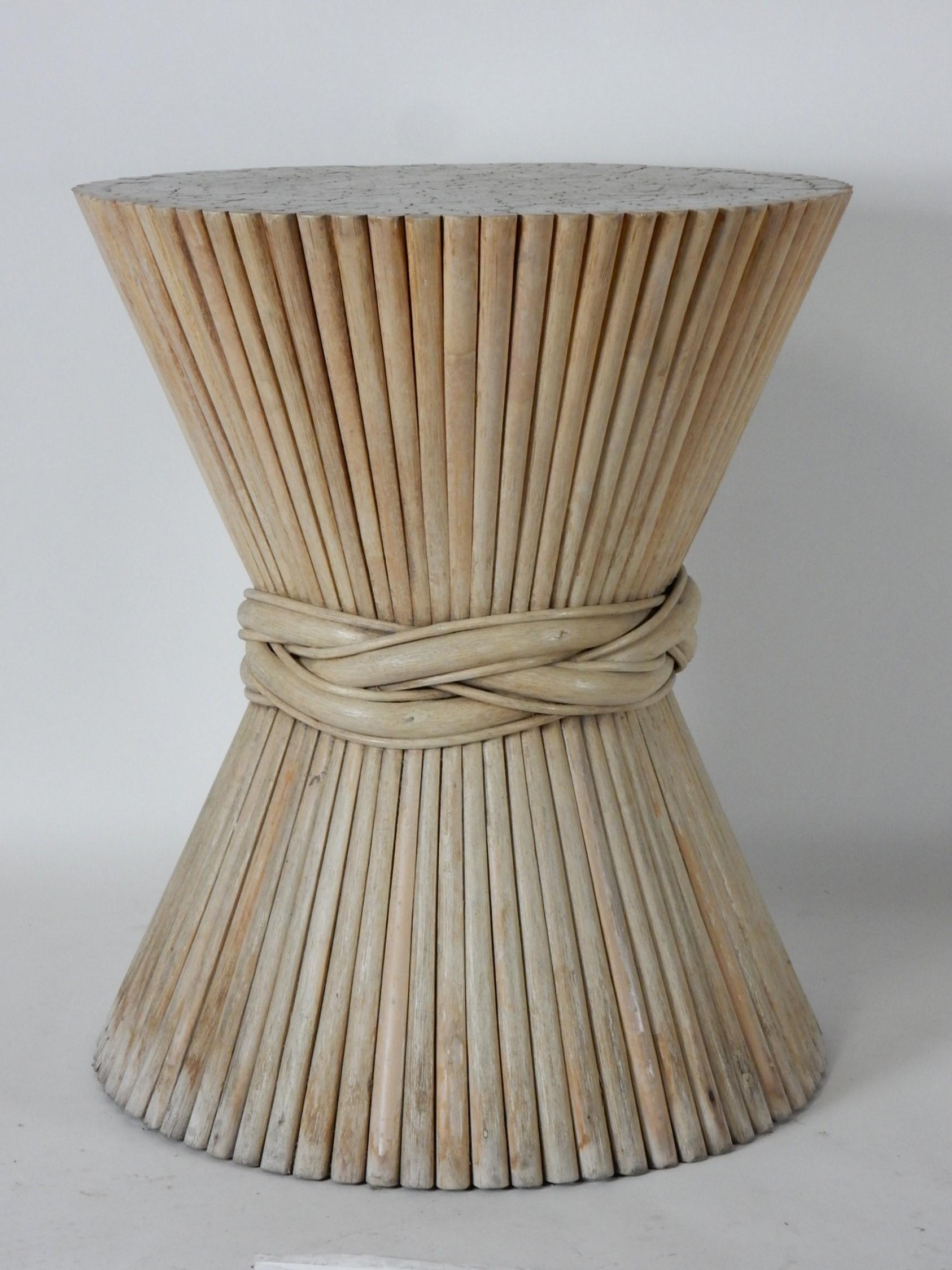 20th Century Sculpted Rattan Dining Table Base Pedestal circa 1960's For Sale