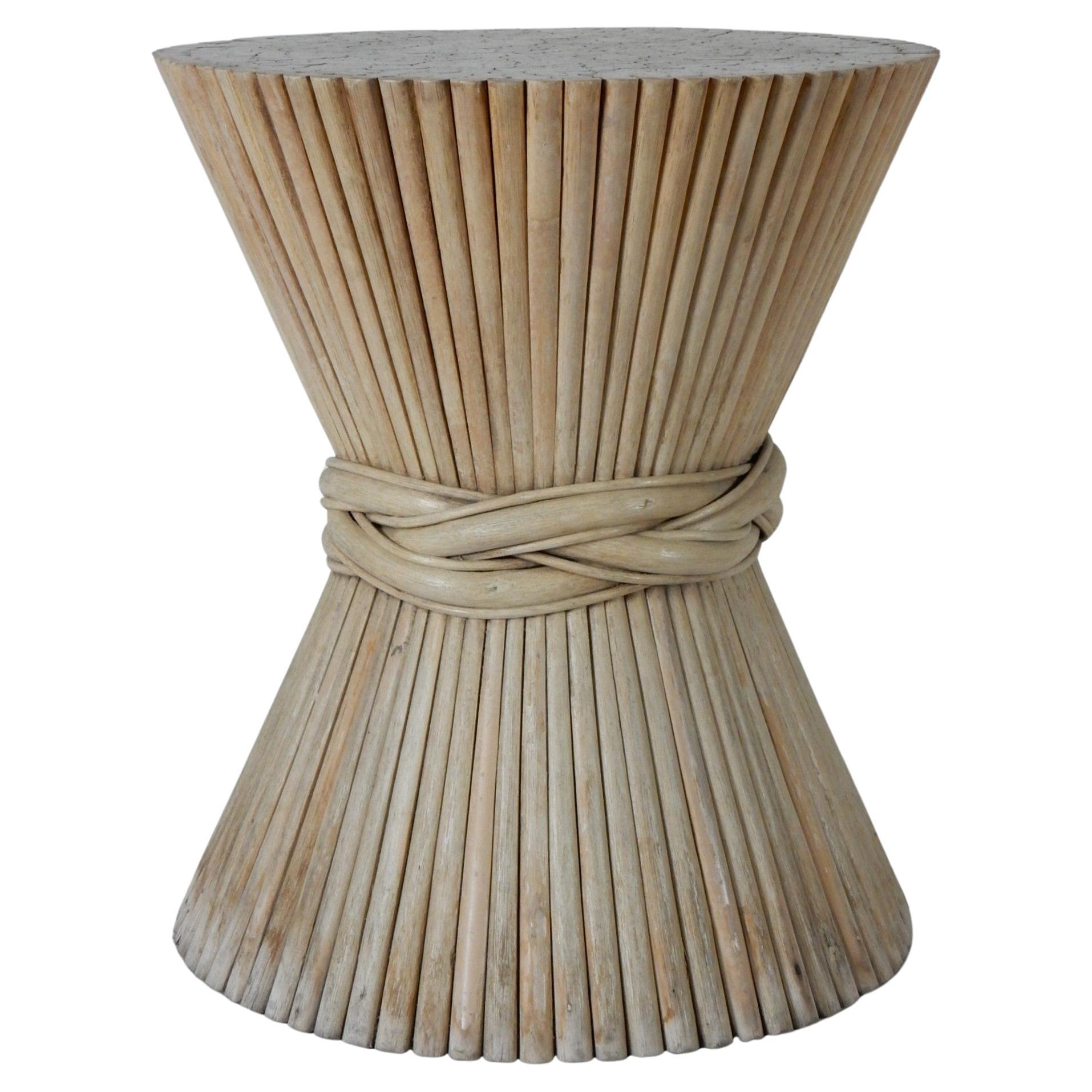 Sculpted Rattan Dining Table Base Pedestal circa 1960's For Sale