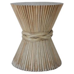 Retro Sculpted Rattan Dining Table Base Pedestal circa 1960's