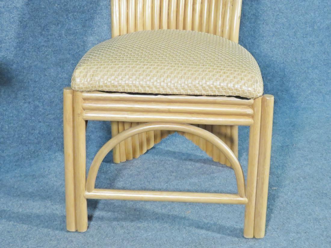 McGuire Style Rattan Dining Table & Chairs For Sale 2