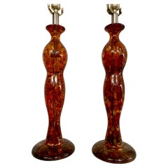 Lampade da tavolo in resina scolpita