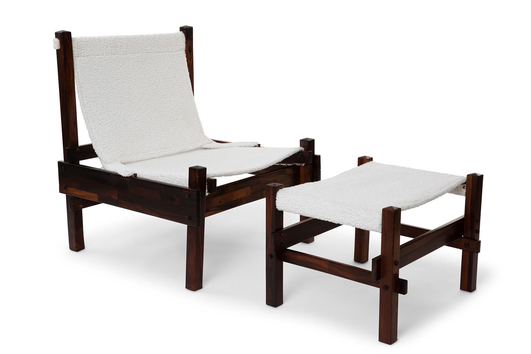 Sling Chair & Ottoman aus brasilianischem Palisanderholz, 1960er Jahre im Zustand „Gut“ im Angebot in Phoenix, AZ