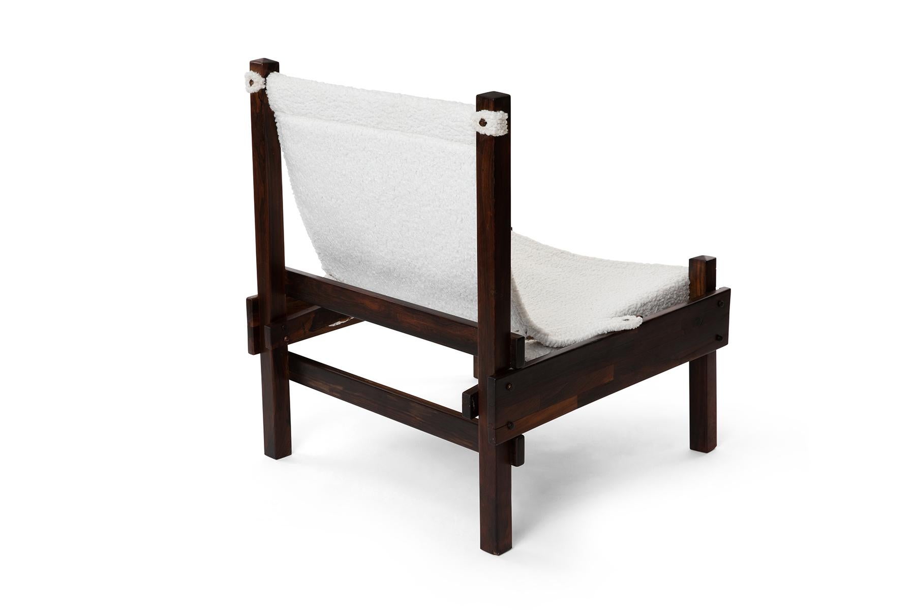 Sling Chair & Ottoman aus brasilianischem Palisanderholz, 1960er Jahre (Mitte des 20. Jahrhunderts) im Angebot