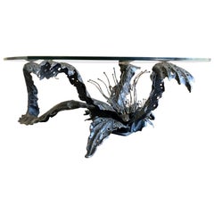 Sculpted Seaweed Bronze Finish Coffee Table