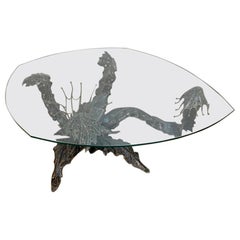 Sculpted Seaweed Bronze Finish Coffee Table