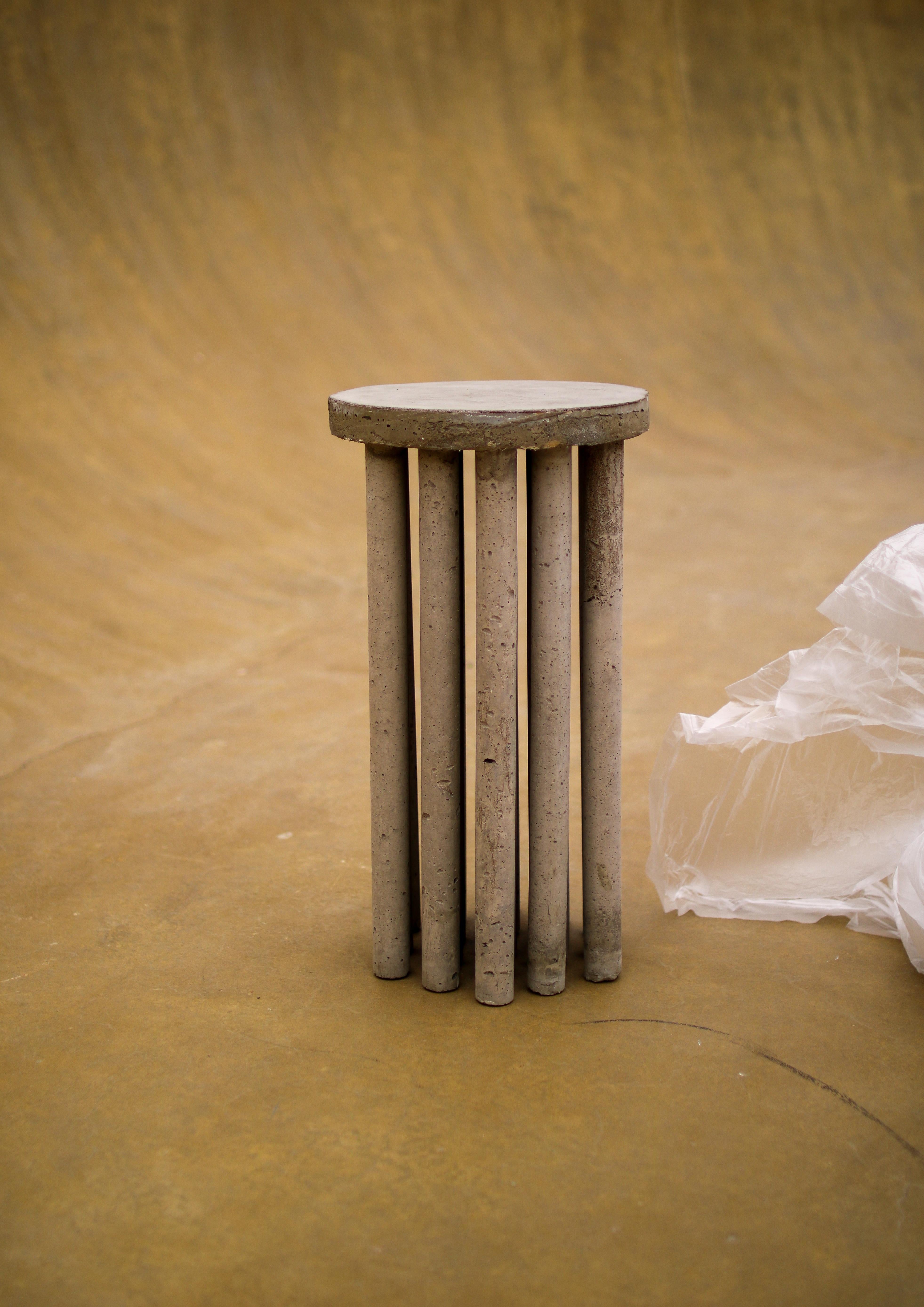 Contemporary PÅLE Sculpted side table by Lucas Morten