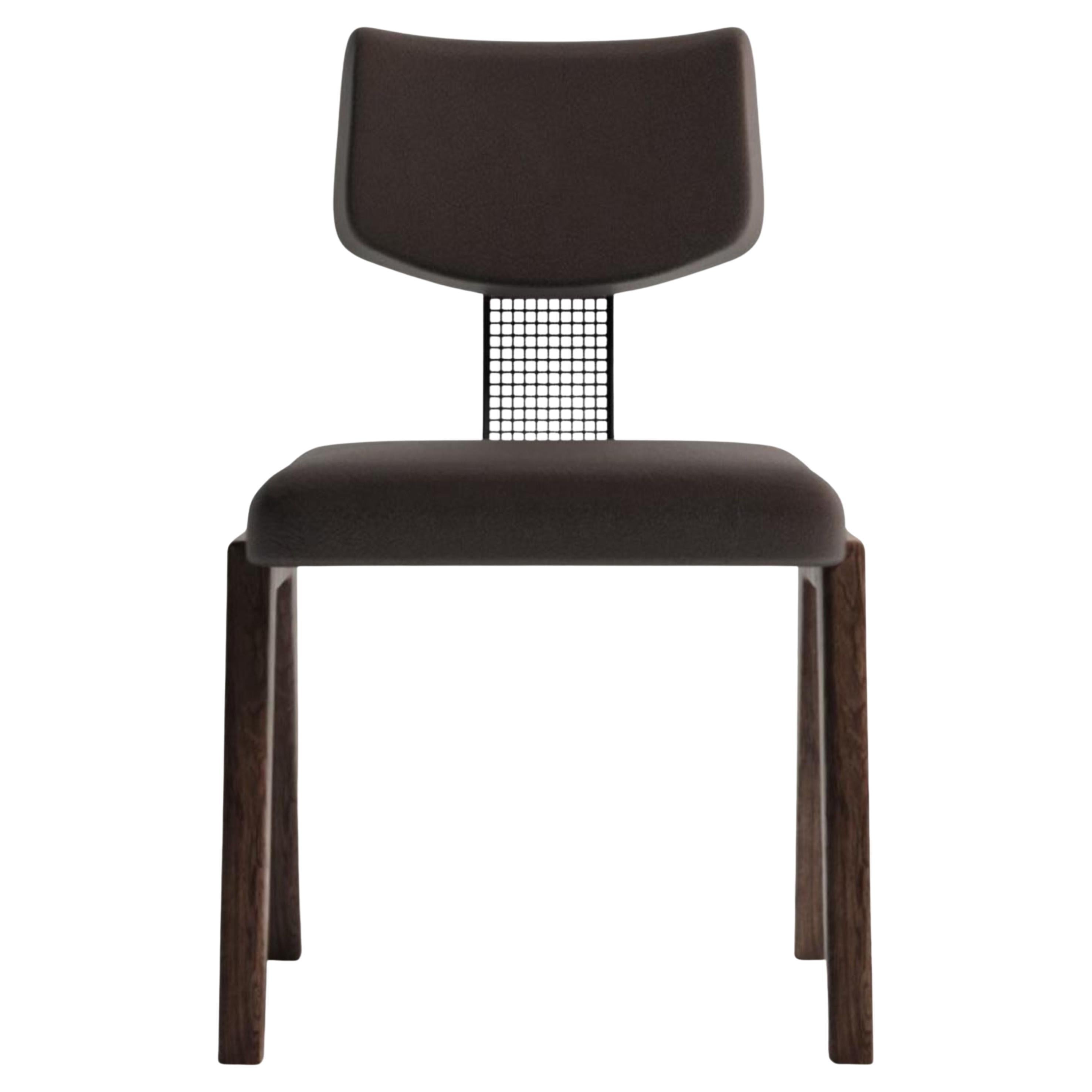 Sculpted Silhouette, Metal Mesh and Wood "Entity" Side Chair, Parisii Collection