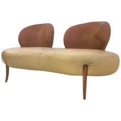 Geformtes Sofa aus Leder von Poltromec Italia