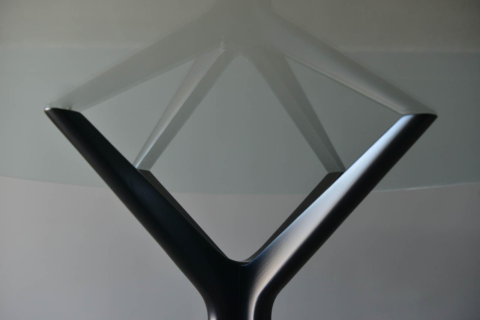Sculpted Star Base Dining Table with Floating Glass Top, circa 1970 1