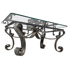 Sculpted steel coffee table, 1960s Sculpted steel coffee table, 1960s