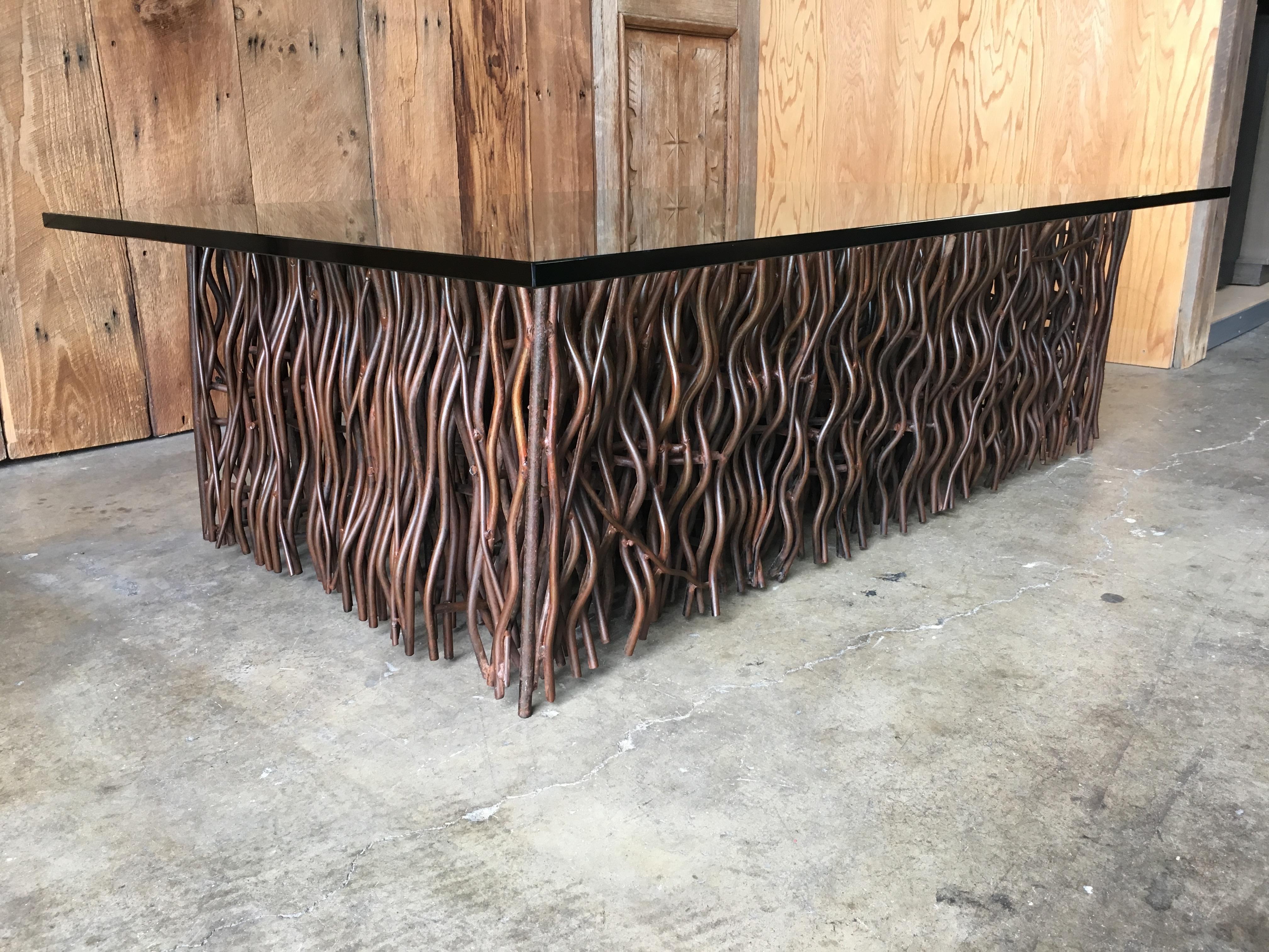 Mexican Sculpted Steel Rod Coffee Table