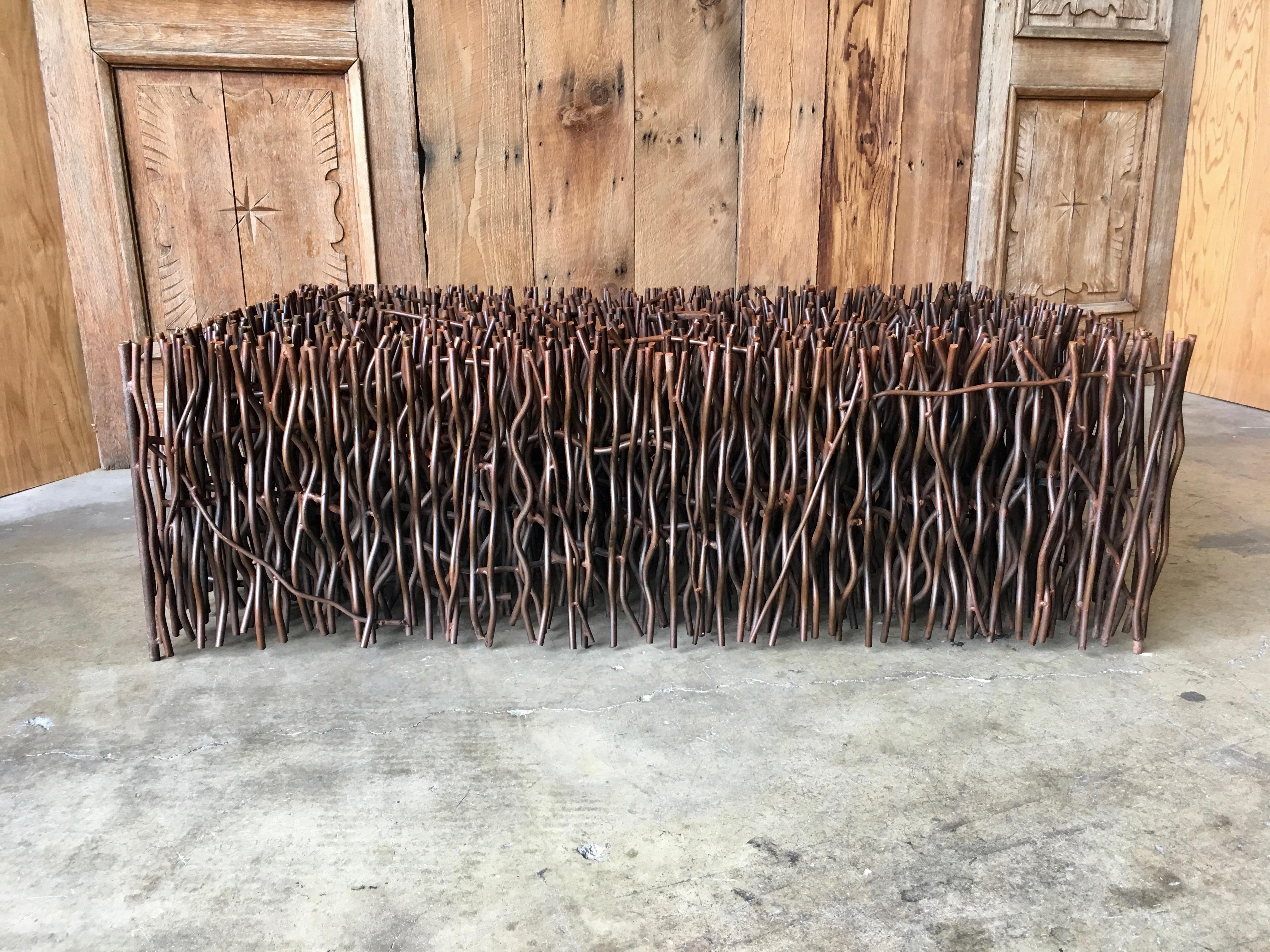Sculpted Steel Rod Coffee Table In Good Condition In Denton, TX