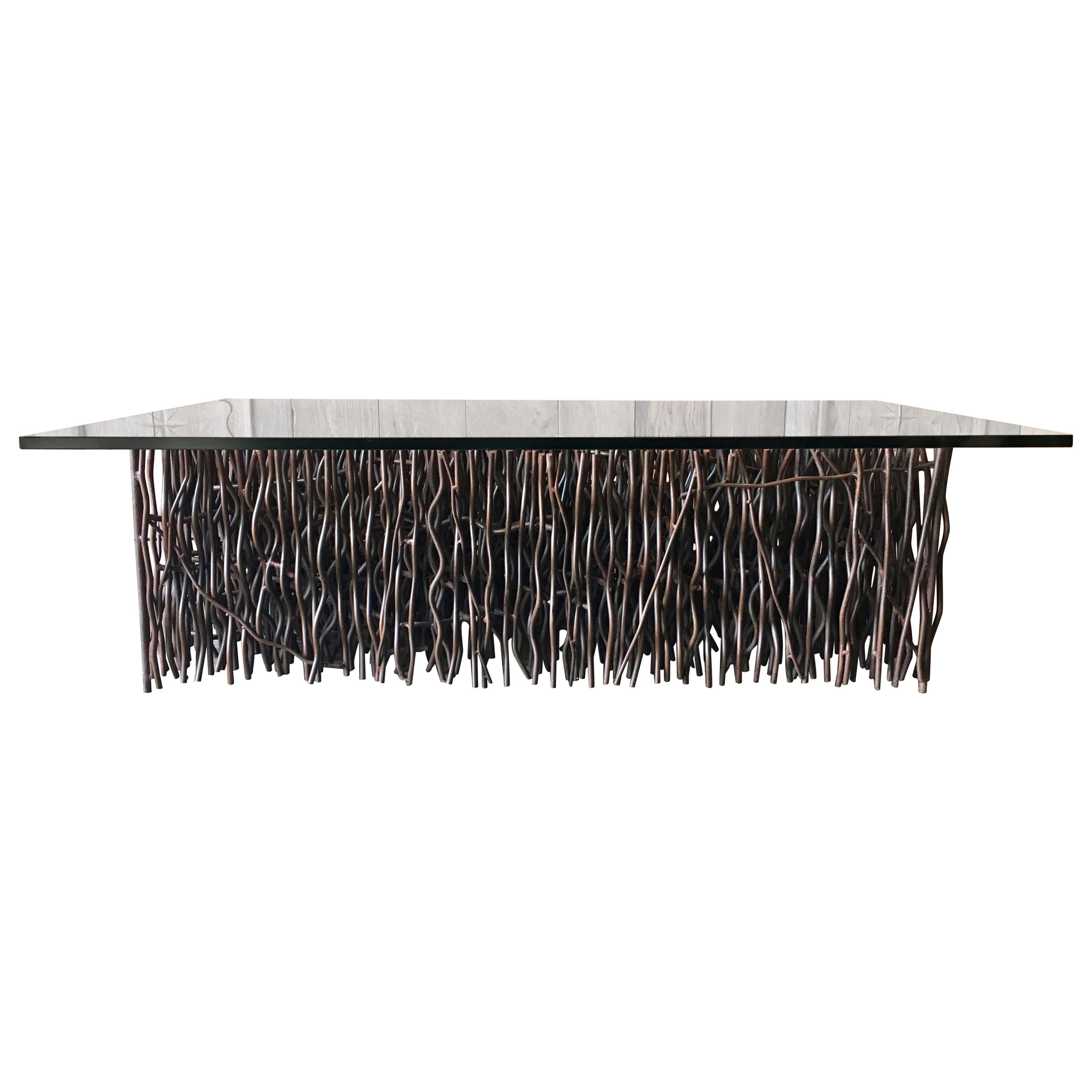 Sculpted Steel Rod Coffee Table