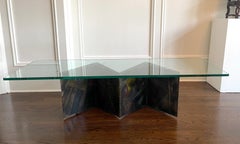 Sculpted Steel Zigzag Coffee Table Base by Paul Evans for Directional