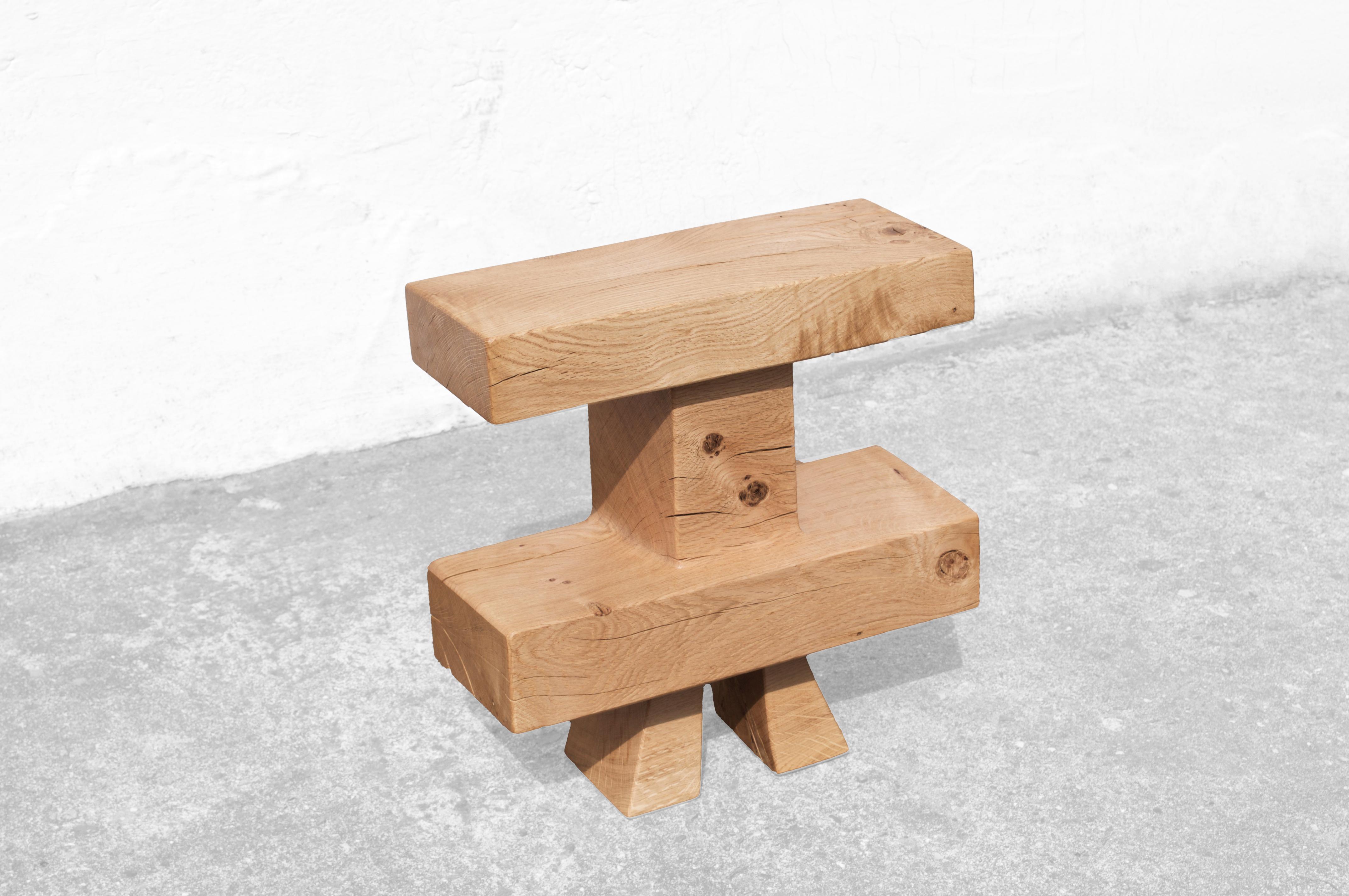 Sculpted Stool by Jörg PietschmannAsh
Dimensions: H 45 x W 38 x D 16,5 cm.

Polished oil finish.

In Pietschmann’s sculptures, trees that for centuries were part of a landscape and founded in primordial forces tell stories inscribed in the memory of