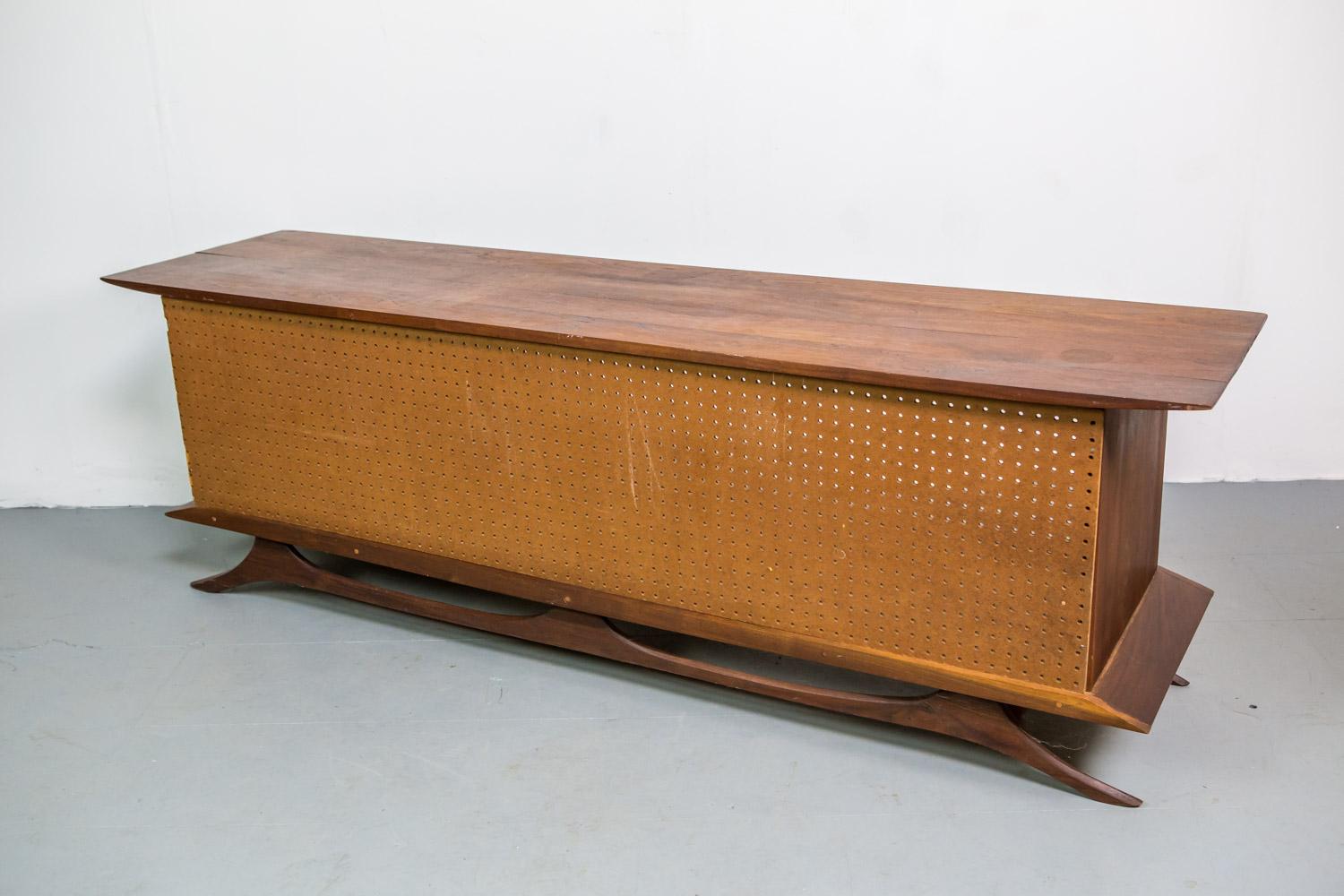 American Sculpted Studio Cabinet or Credenza in Walnut