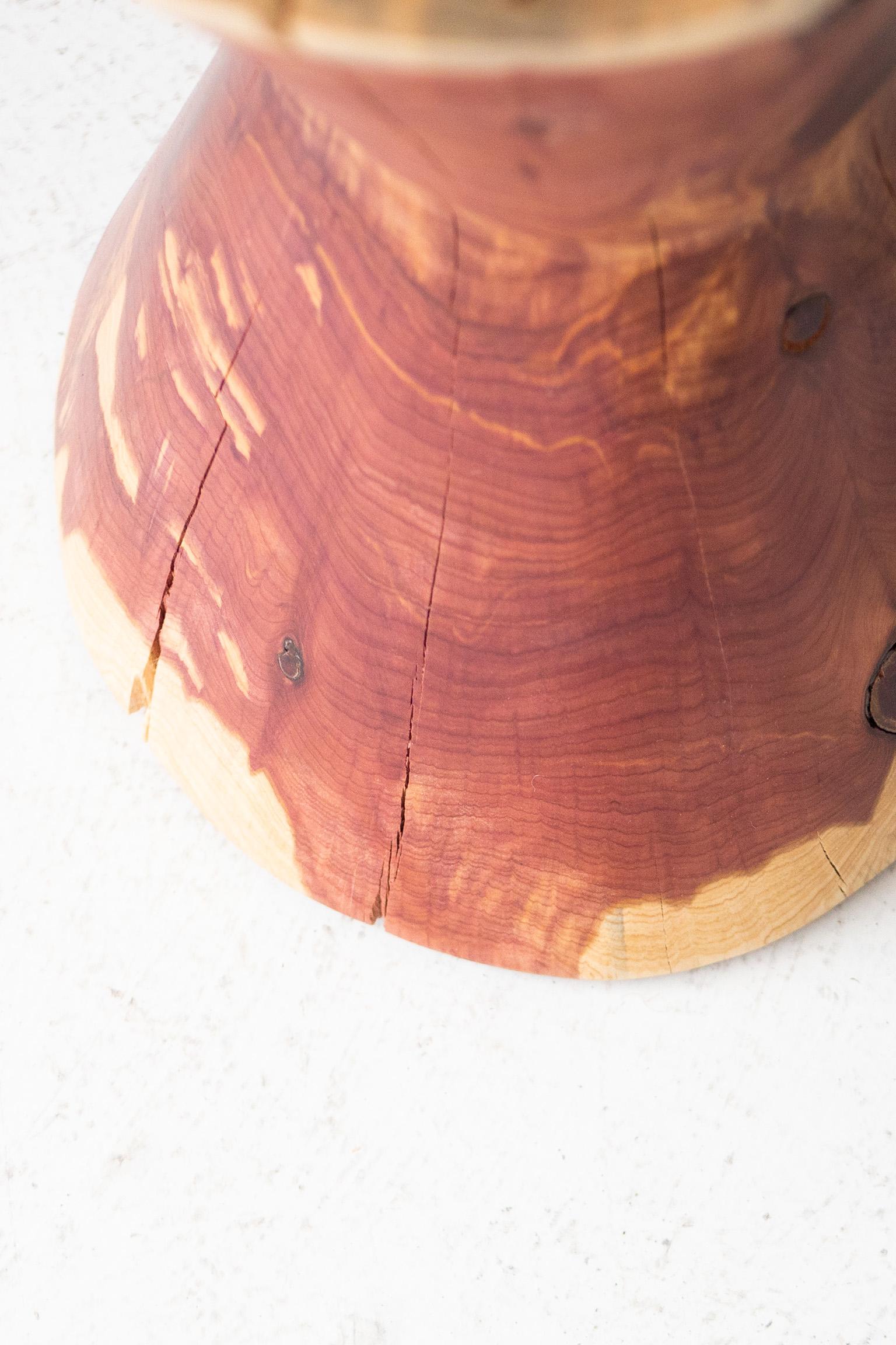 Cedar Sculpted Stump Table, The Hourglass For Sale