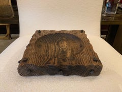 Sculpted Swamp Cedar Bowl with Iron Nail Accents