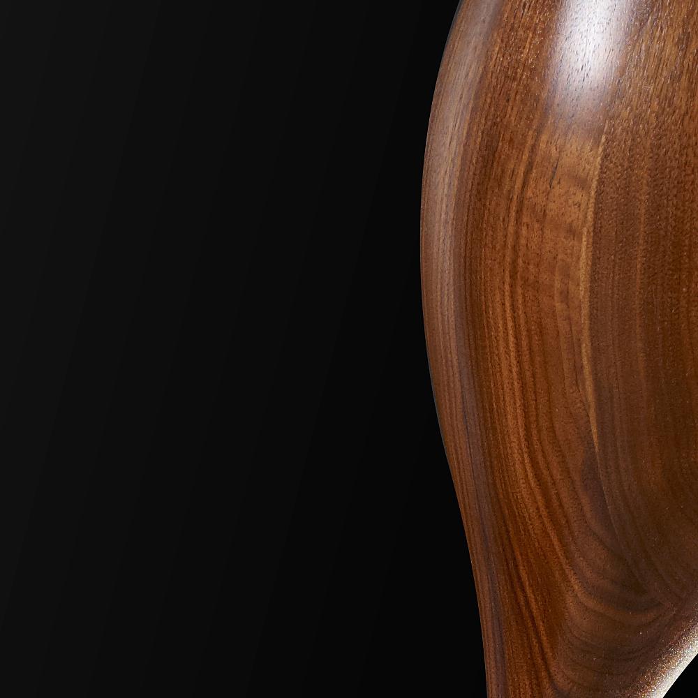 Sculpted table lamp by Gildas Berthelot
Title: Carnivora
Material: Black walnut
Dimensions: 9'' (L) 9'' (W) 14'' (H)
Signed by Gildas Berthelot

Gildas Berthelot has forged for more than 30 years a singular path in contemporary design. From