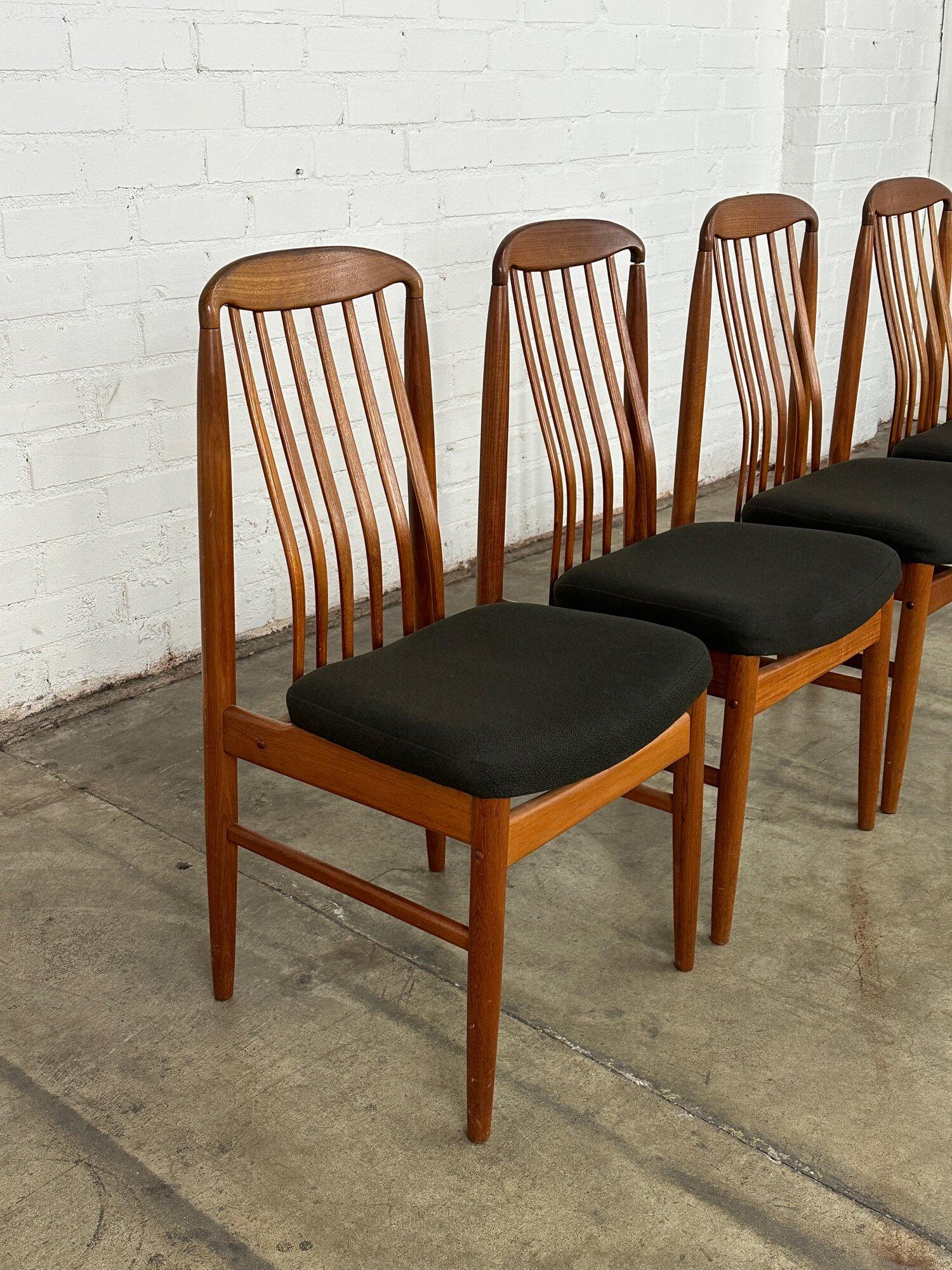 Mid-20th Century Sculpted teak dining chairs- set of four For Sale