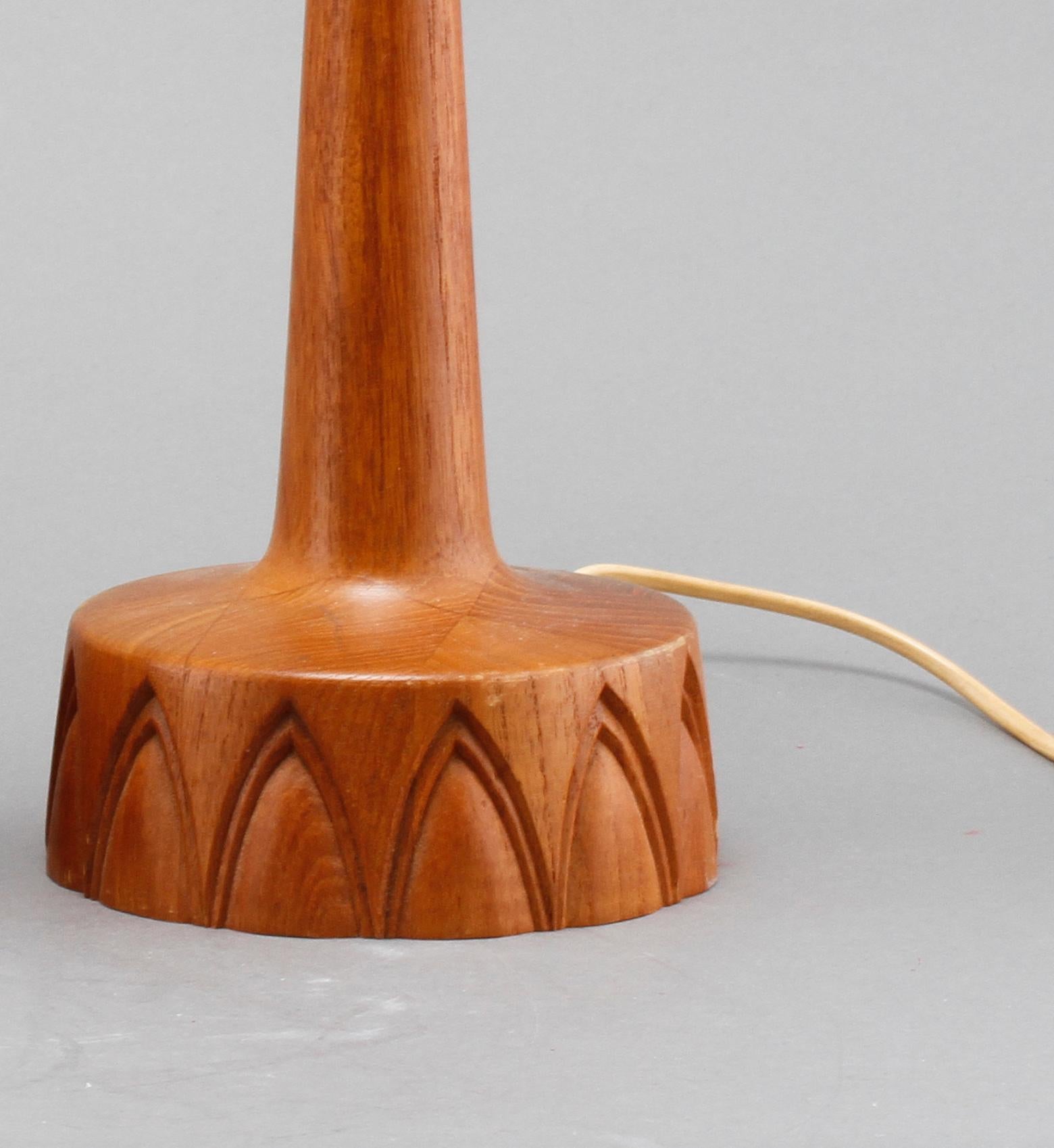 Mid-Century Modern Sculpted Teak Table Lamps for Ab Stilarmatur Tranas, Sweden, 1960 For Sale