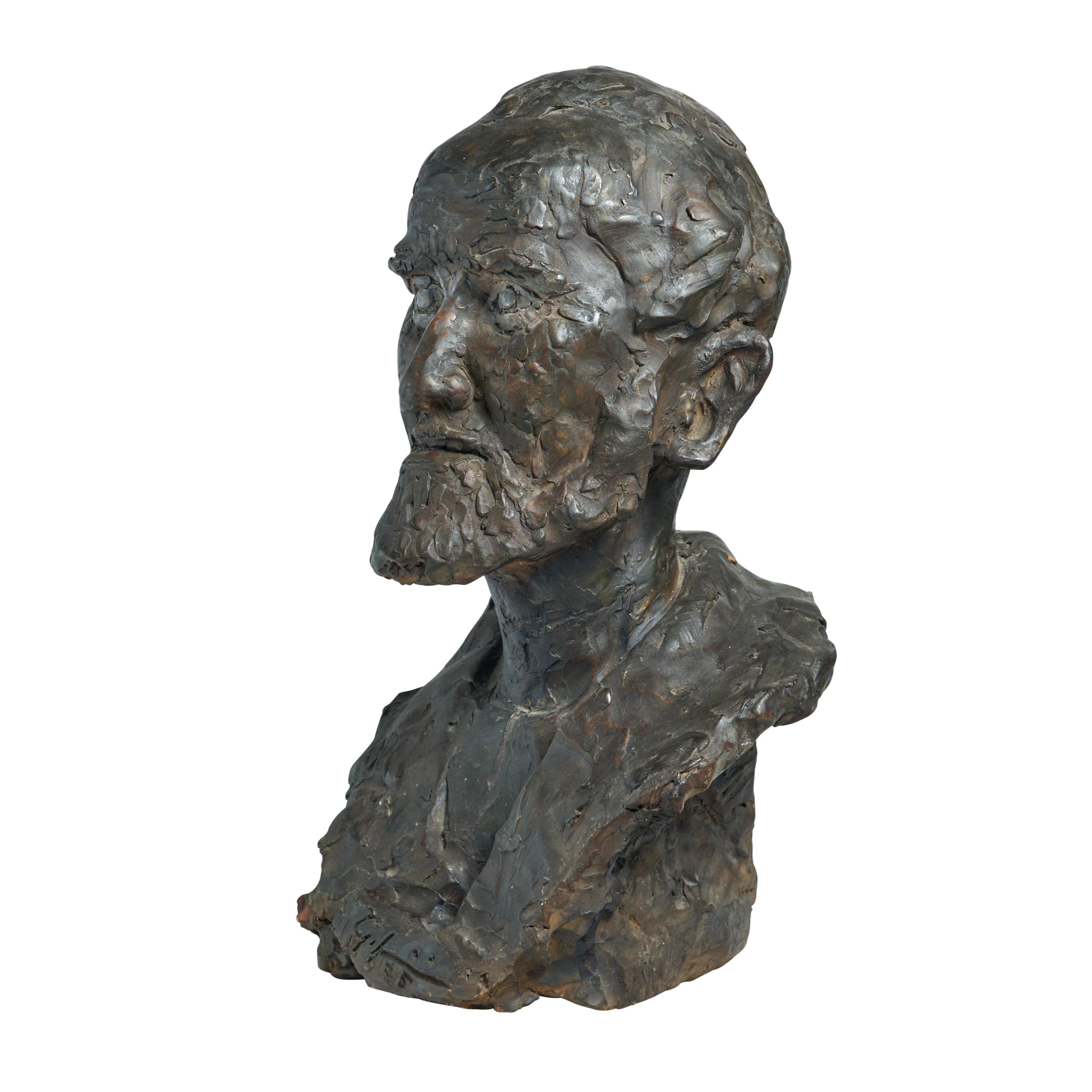 Italian Sculpted Terra Cotta Bust of Elder/Important Dude For Sale
