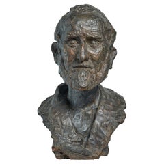 Antique Sculpted Terra Cotta Bust of Elder/Important Dude