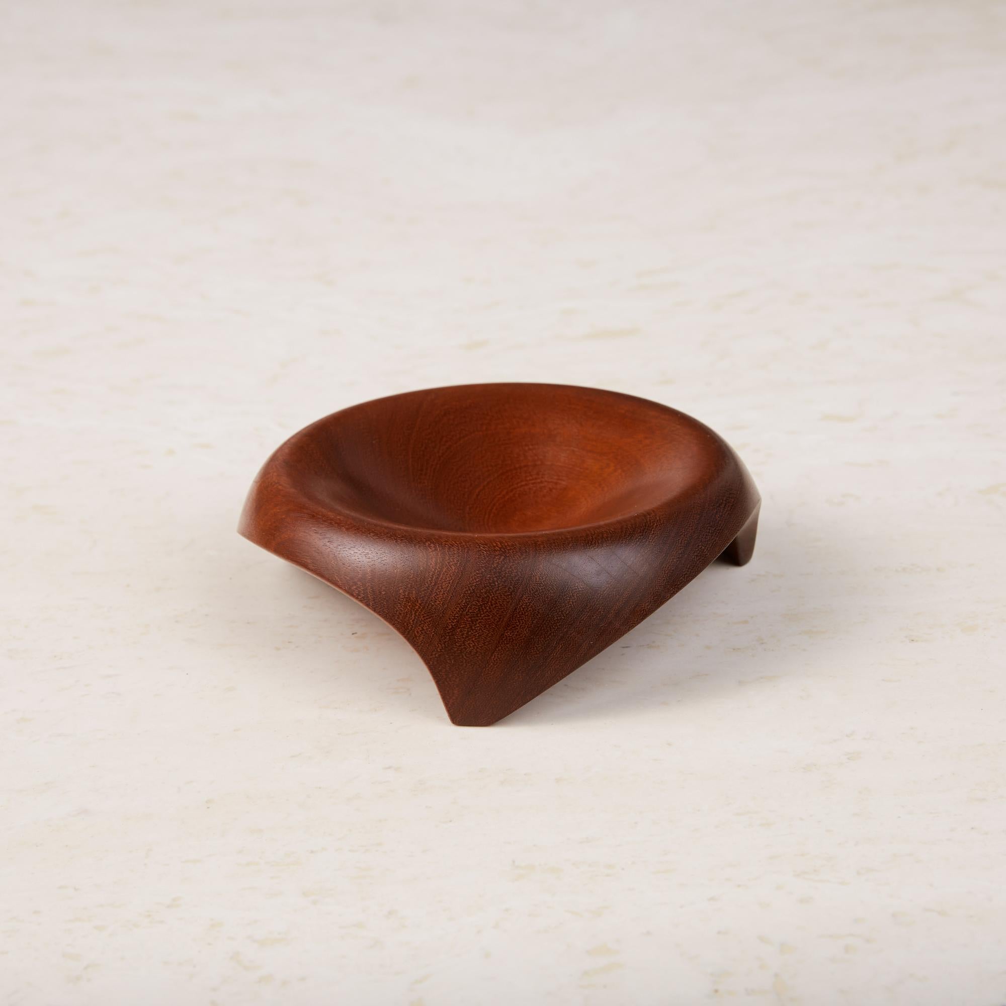 Mid-Century Modern Sculpted Turned Wooden Bowl