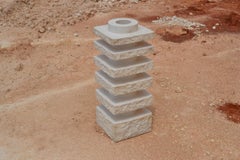 Sculpted Vase from a Whole Block of Limestone by Desia Ava