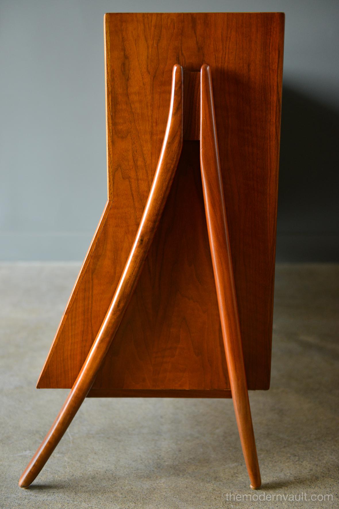 American Sculpted Walnut Bookcase by Kipp Stewart for Drexel, circa 1965