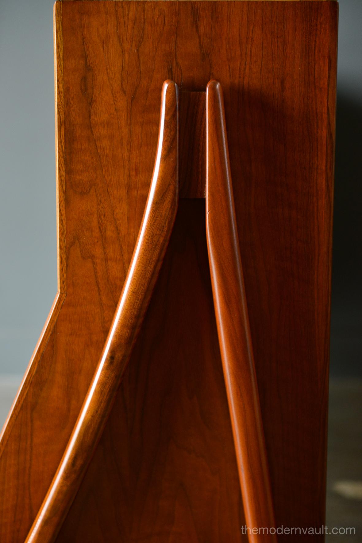 Mid-Century Modern Sculpted Walnut Bookcase by Kipp Stewart for Drexel, circa 1965